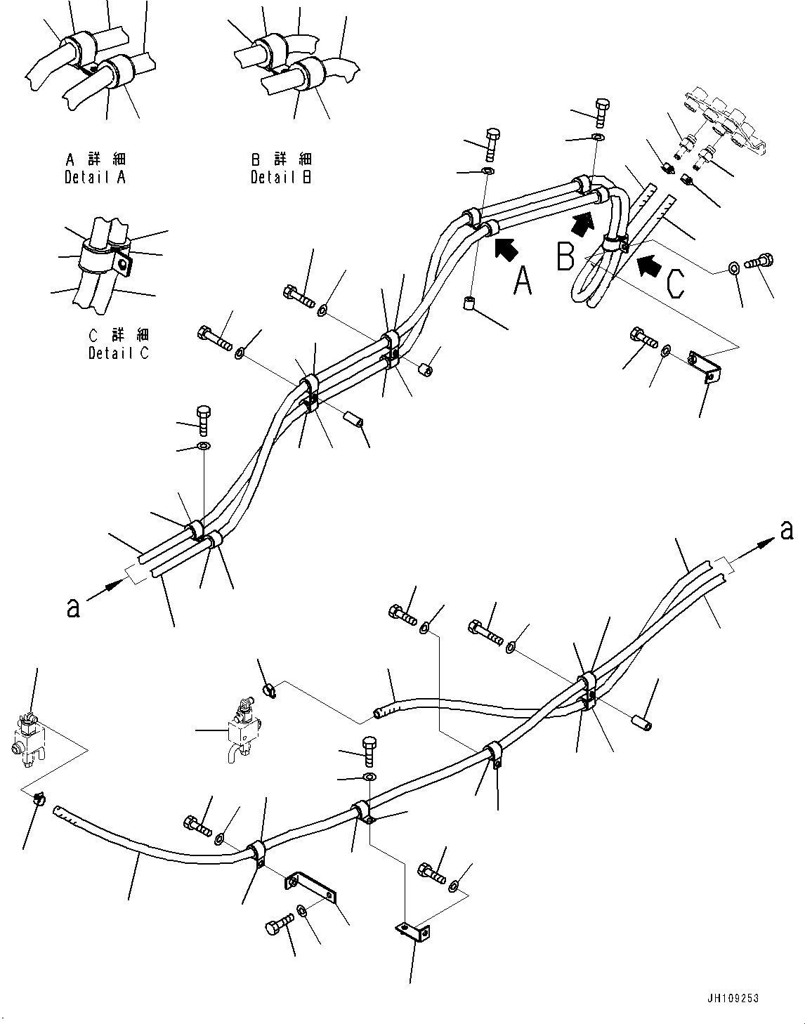 Komatsu parts book diagram for PC2000-11E0 S/N 31001-UP: SWING MACHINERY, SERVICE CENTER PIPING(#30001-)