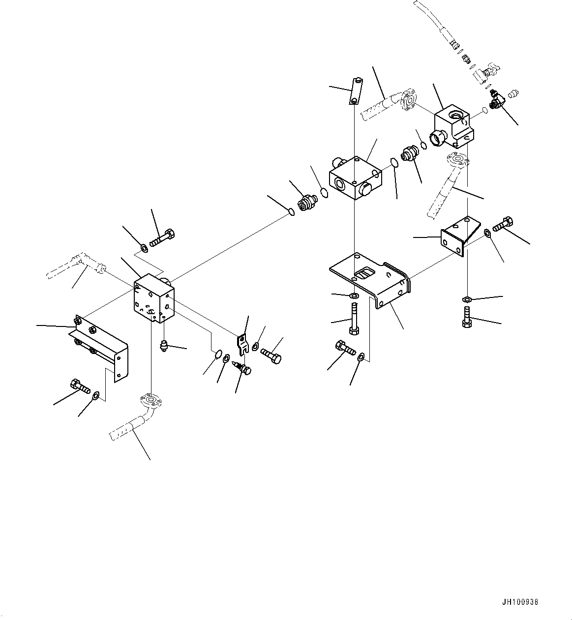 Komatsu parts book diagram for PC2000-11E0 S/N 31001-UP: HYDRAULIC IDLER CUSHION (HIC) PIPING, RELIEF VALVE (1/3)(#30001-)