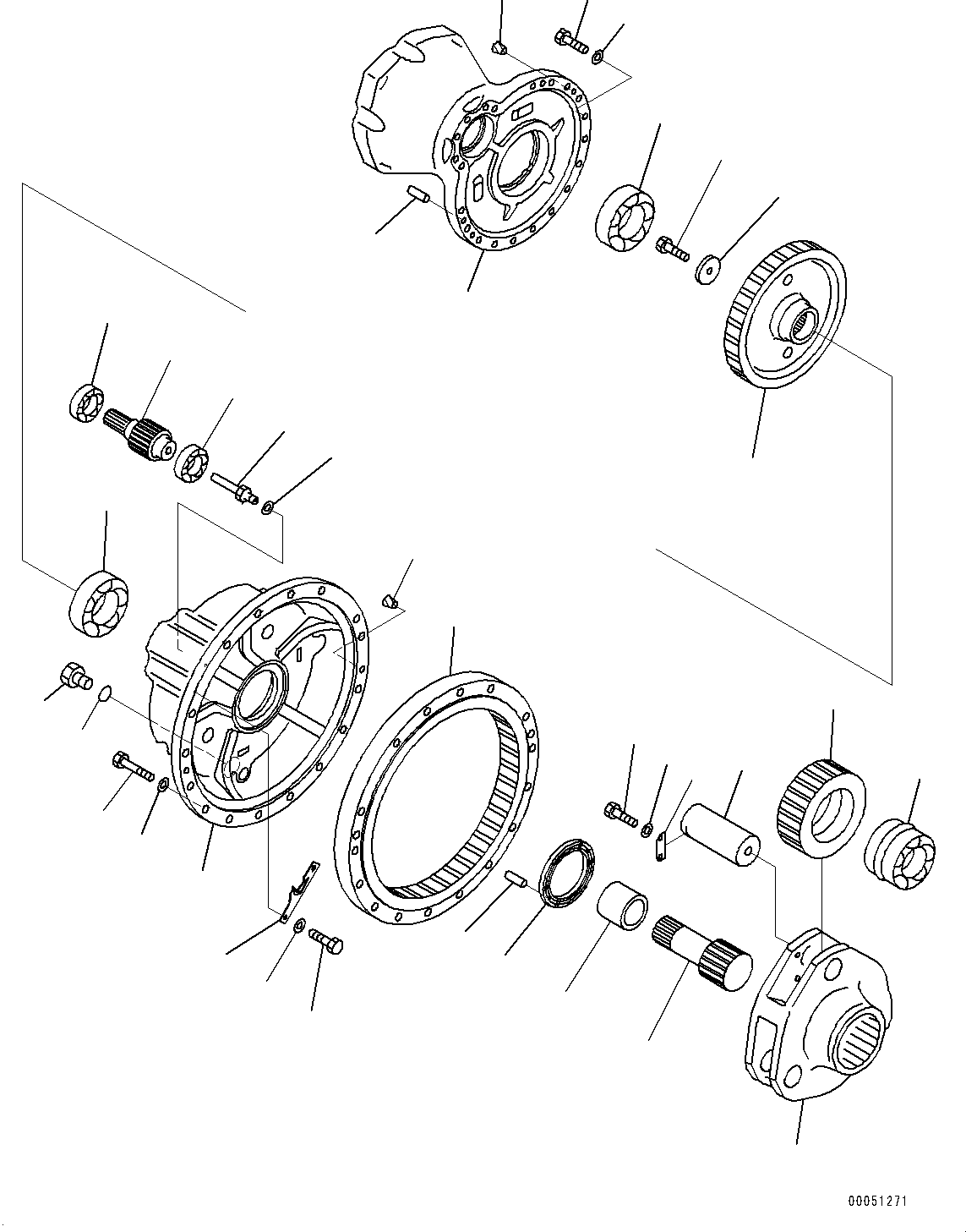 Komatsu parts book diagram for PC2000-11E0 S/N 31001-UP: FINAL DRIVE, L.H. (2/2)(#30001-30014)