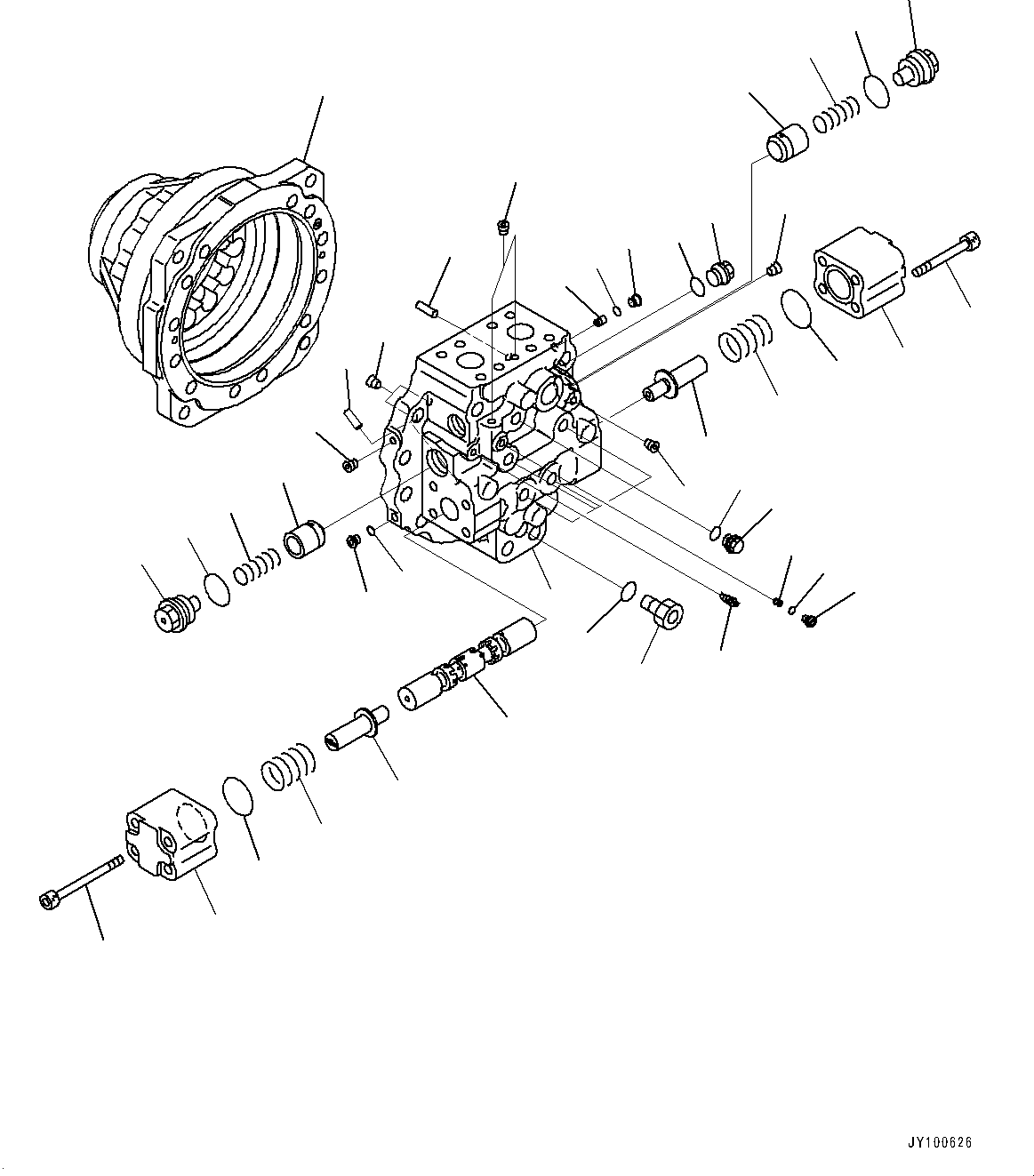 Komatsu parts book diagram for PC2000-11E0 S/N 31001-UP: FINAL DRIVE, INNER PARTS, TRAVEL MOTOR  (1/6) (L.H.)(#30001-)
