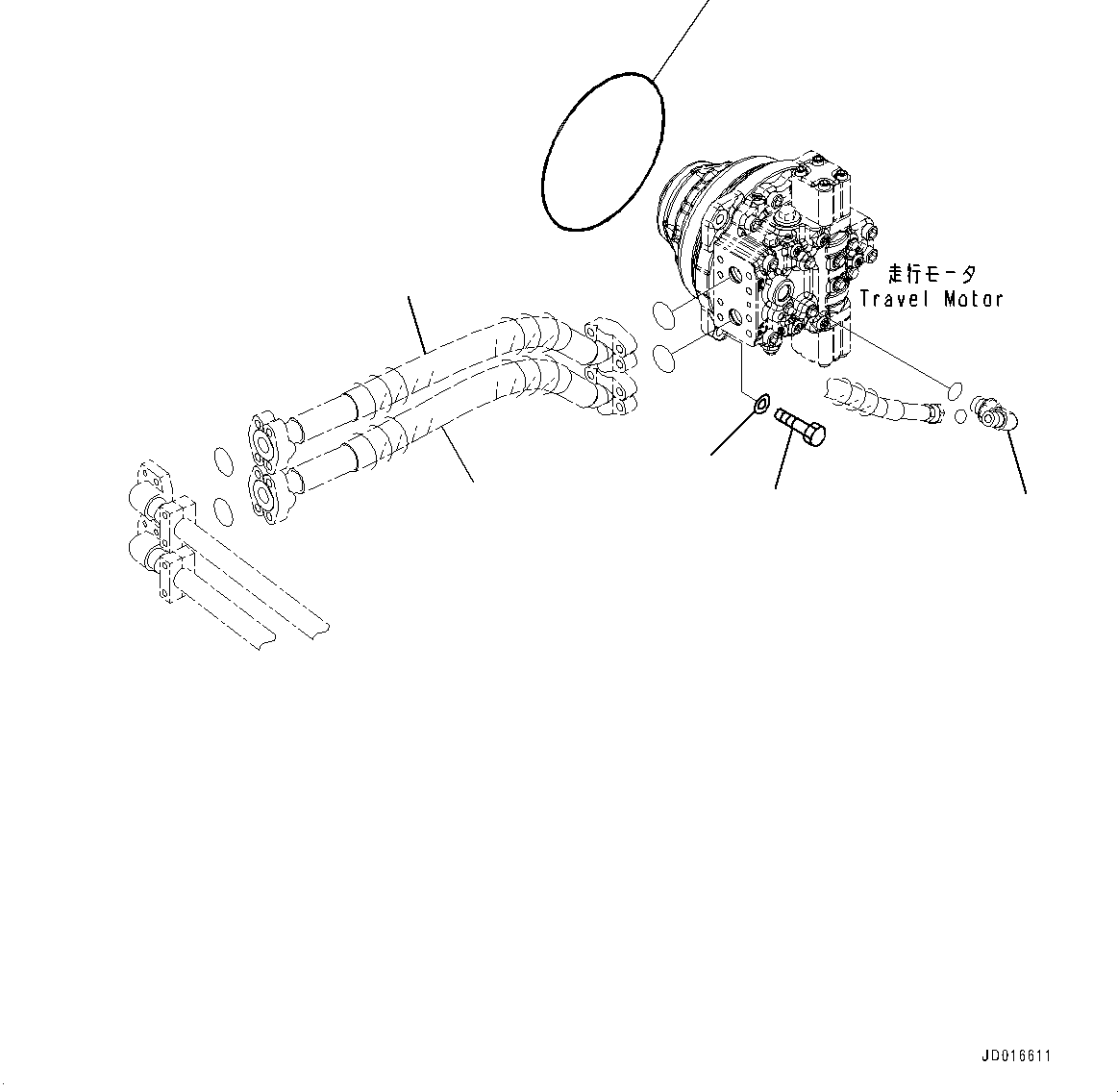 Komatsu parts book diagram for PC2000-11E0 S/N 31001-UP: FINAL DRIVE, TRAVEL MOTOR R.H., RELATED PARTS(#30001-)