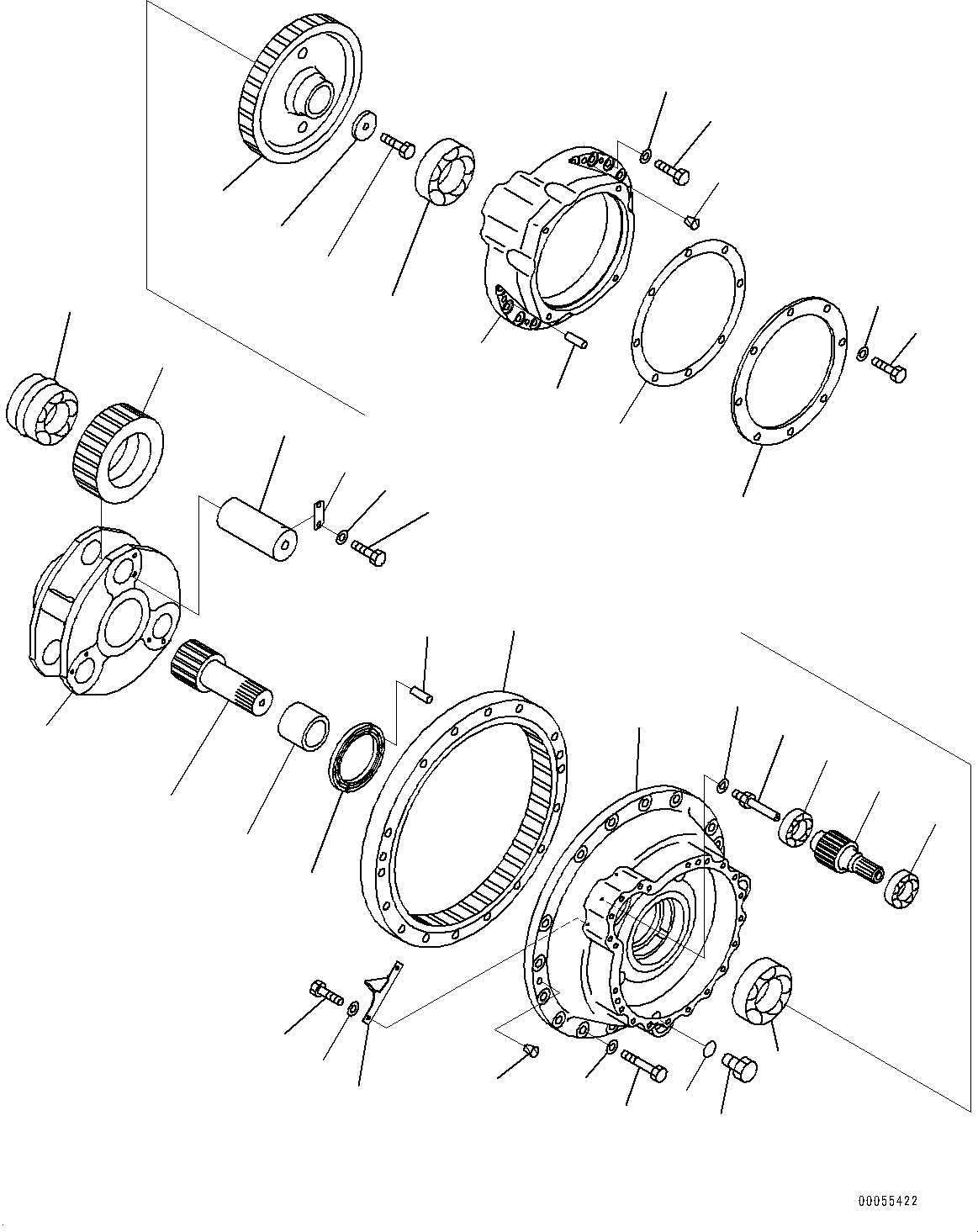 Komatsu parts book diagram for PC2000-11E0 S/N 31001-UP: FINAL DRIVE, R.H. (2/2) (SUPPLY ONLY)(#30015-)