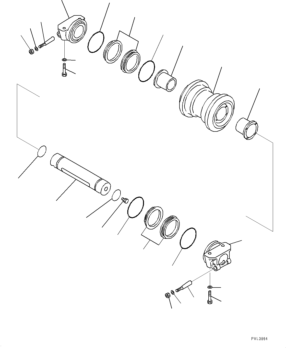 Komatsu parts book diagram for PC2000-11E0 S/N 31001-UP: TRACK ROLLER, (#30001-)