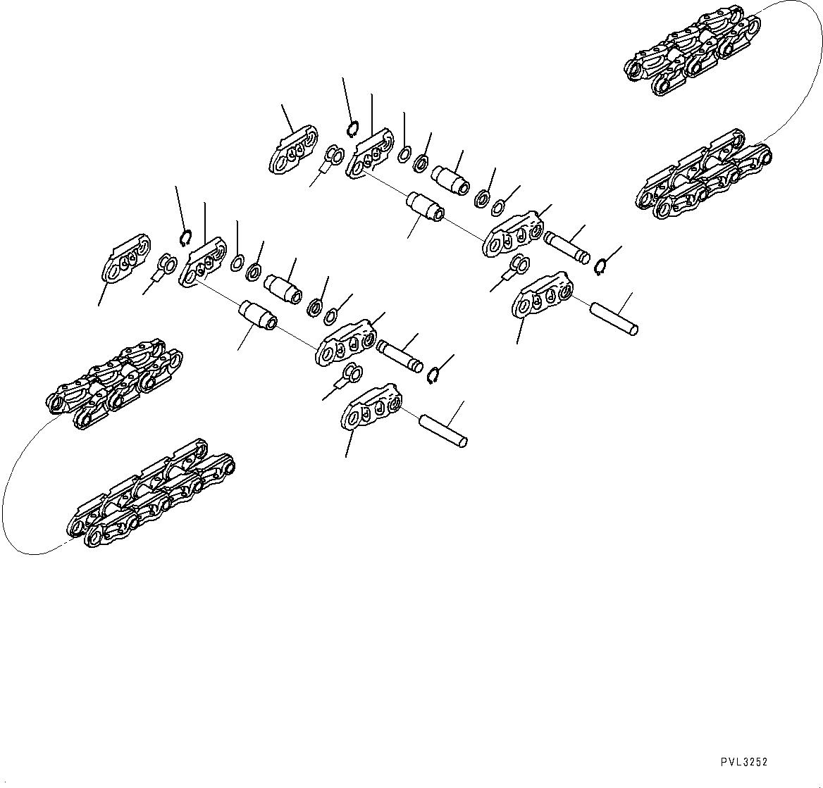 Komatsu parts book diagram for PC2000-11E0 S/N 31001-UP: TRACK LINK ASSEMBLY, (SUPPLY ONLY, 98 SET, GREASE SEALED TYPE)(#30001-)