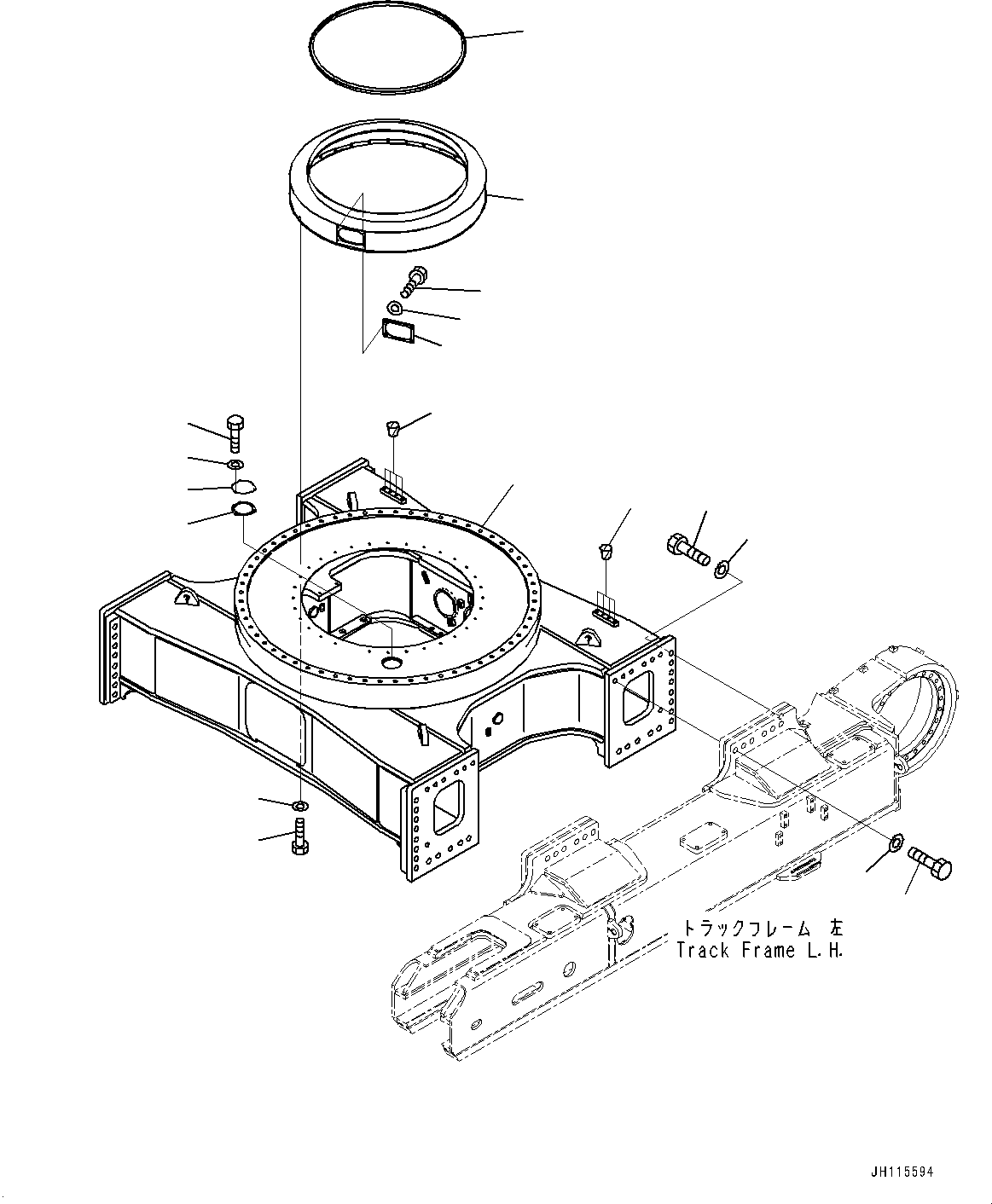 Komatsu parts book diagram for PC2000-11E0 S/N 31001-UP: CENTER FRAME, (#30071-)