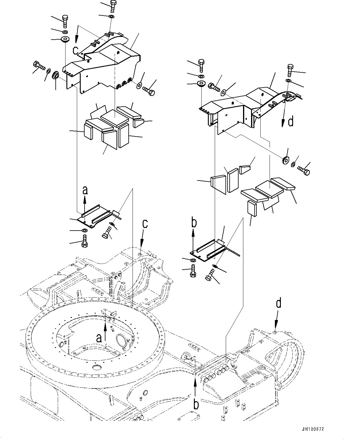 Komatsu parts book diagram for PC2000-11E0 S/N 31001-UP: TRAVEL MOTOR COVER, (#30001-)