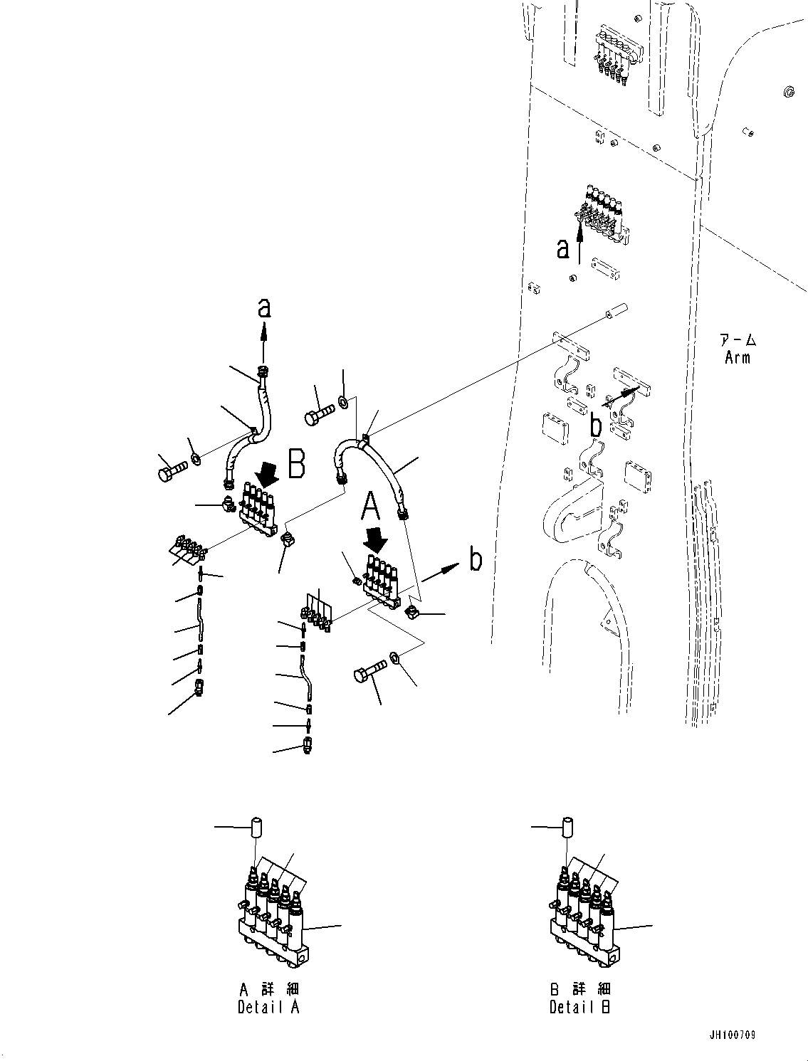 Komatsu parts book diagram for PC2000-11E0 S/N 31001-UP: ARM, LUBRICATION PIPING (3/6)(#31001-)