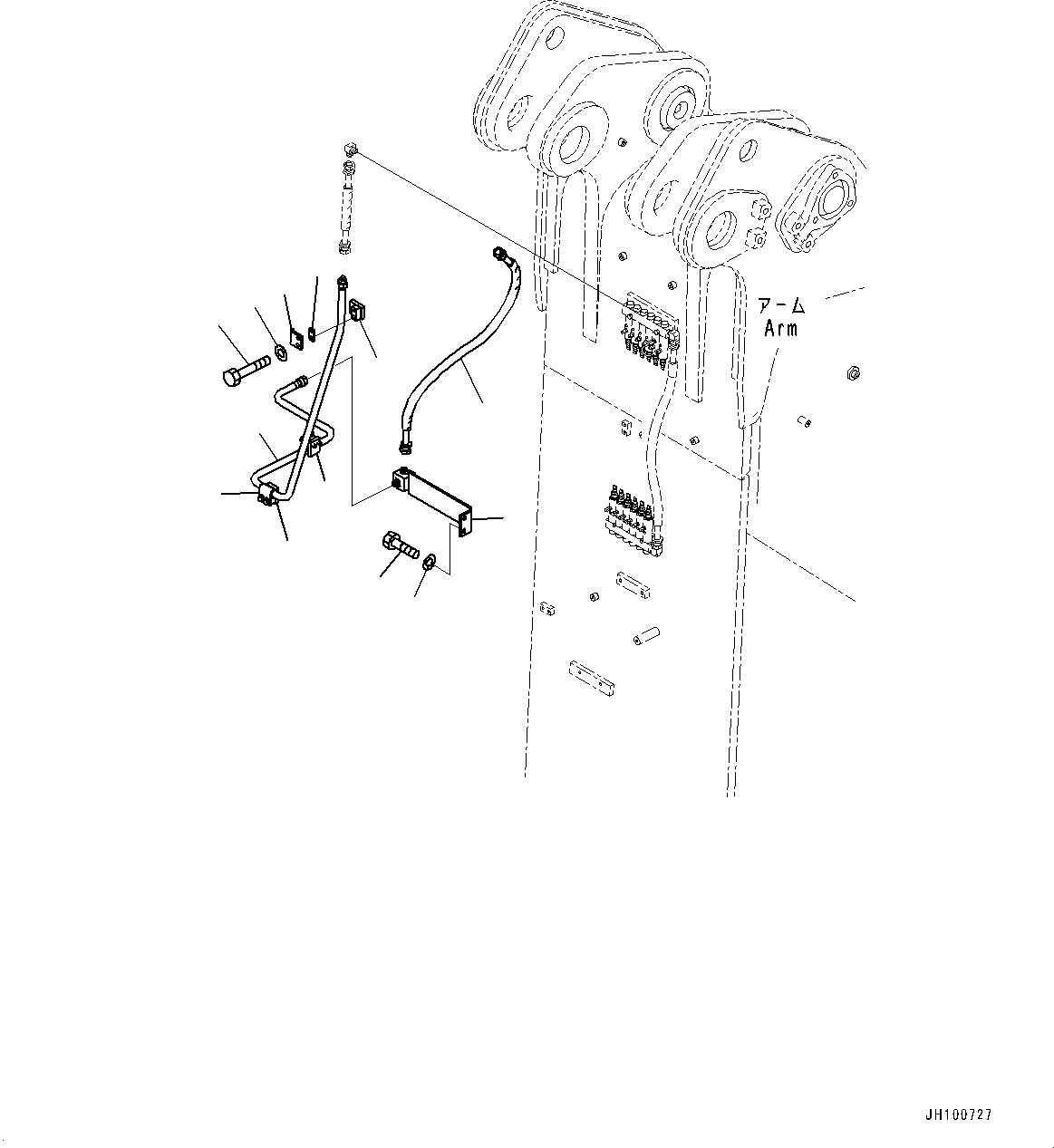 Komatsu parts book diagram for PC2000-11E0 S/N 31001-UP: ARM, LUBRICATION PIPING (6/6)(#31001-)