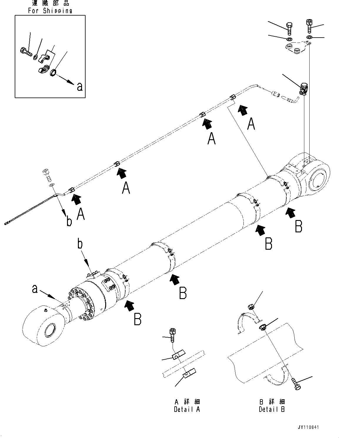 Komatsu parts book diagram for PC2000-11E0 S/N 31001-UP: LOADING SHOVEL, BOOM AND ARM, INNER PARTS, BUCKET CYLINDER, R.H. (3/3) (COLD AREA SPECIFICATION)(#30001-)