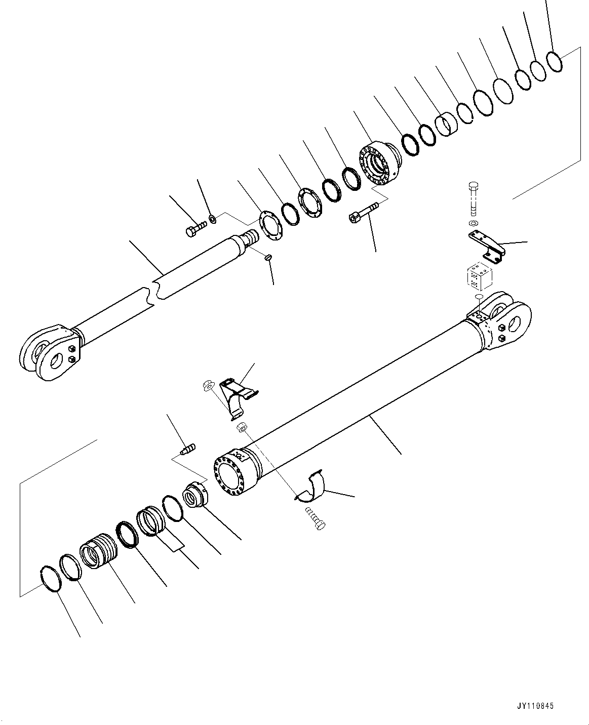 Komatsu parts book diagram for PC2000-11E0 S/N 31001-UP: LOADING SHOVEL, BOOM AND ARM, INNER PARTS, ARM CYLINDER, R.H. (1/2) (COLD AREA SPECIFICATION)(#30001-)