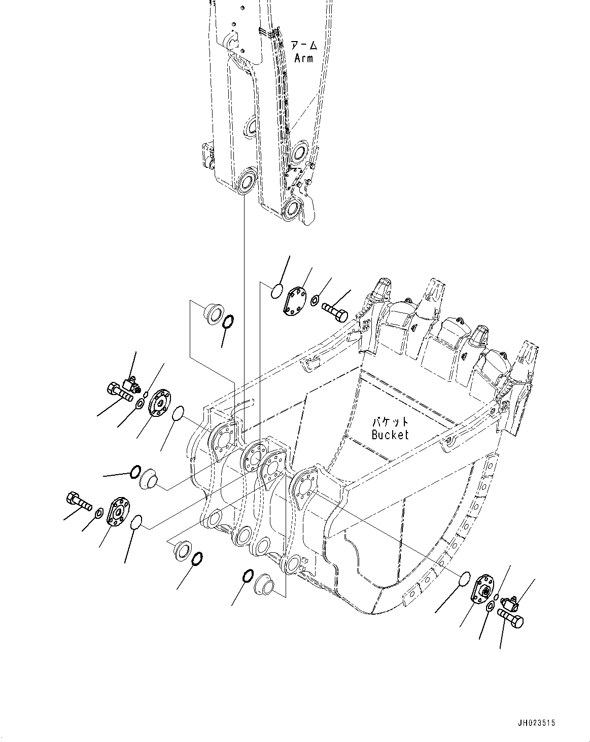 Komatsu parts book diagram for PC2000-11E0 S/N 31001-UP: BUCKET, COVER(#30001-)