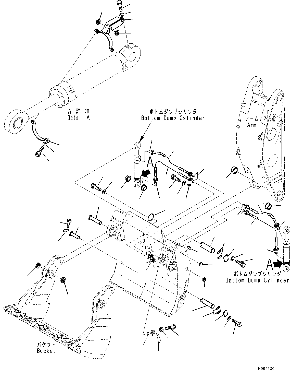 Komatsu parts book diagram for PC2000-11E0 S/N 31001-UP: BUCKET, REAR BUCKET RELATED PARTS(#30001-)