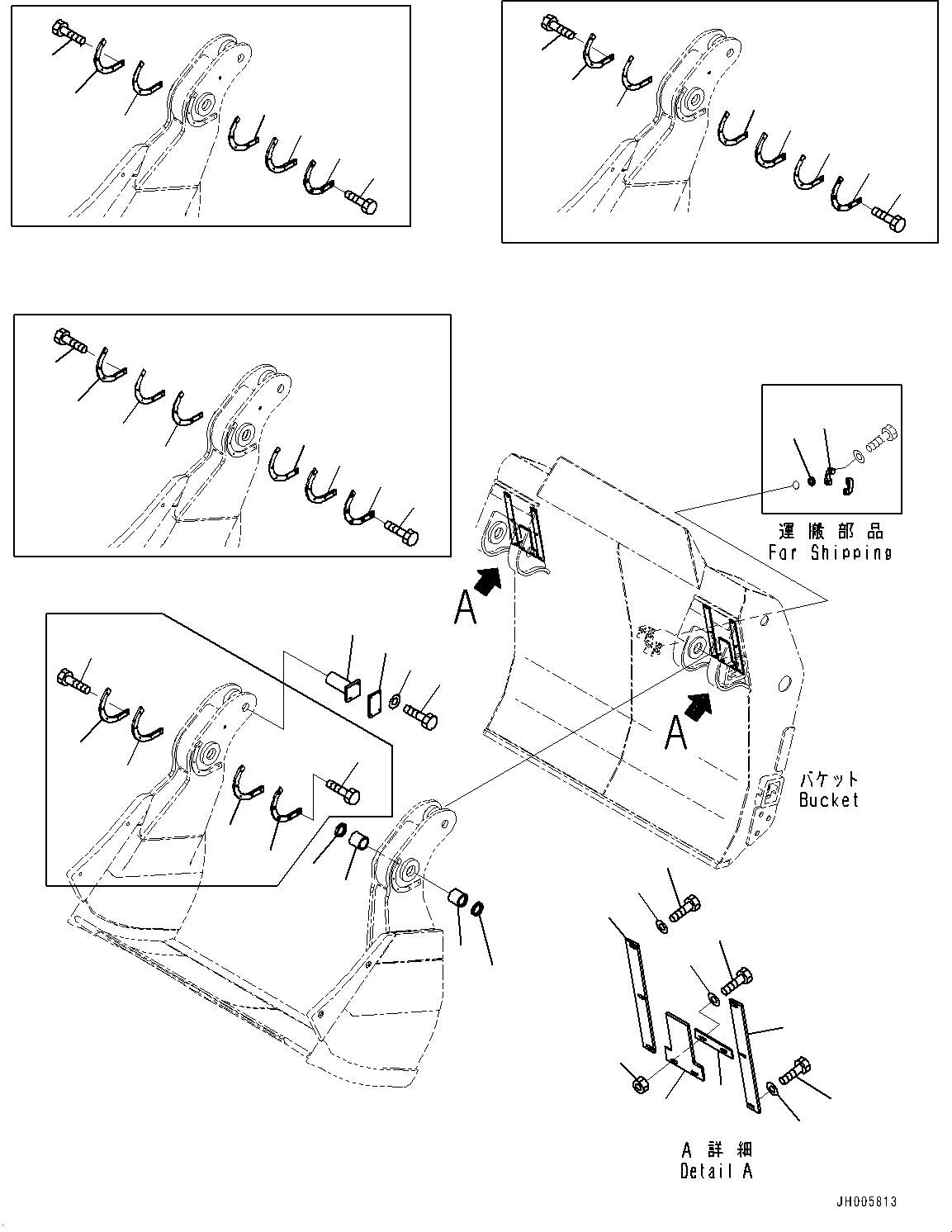 Komatsu parts book diagram for PC2000-11E0 S/N 31001-UP: BUCKET, FRONT BUCKET RELATED PARTS(#30001-)
