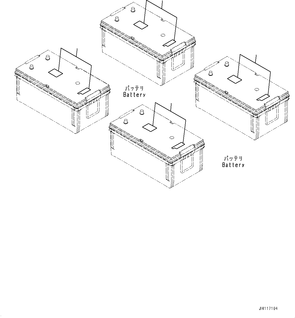 Komatsu parts book diagram for PC2000-11E0 S/N 31001-UP: CAUTION PLATES, BATTERY, (#30001-)