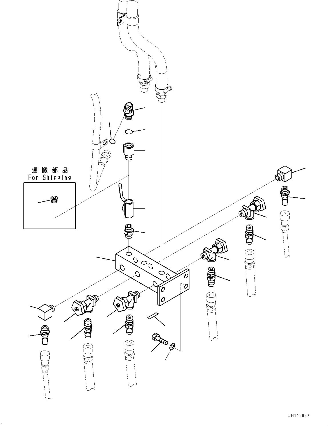 Komatsu parts book diagram for PC2000-11E0 S/N 31001-UP: COOLANT HEATER RELATED PARTS, BLOCK(#31001-)