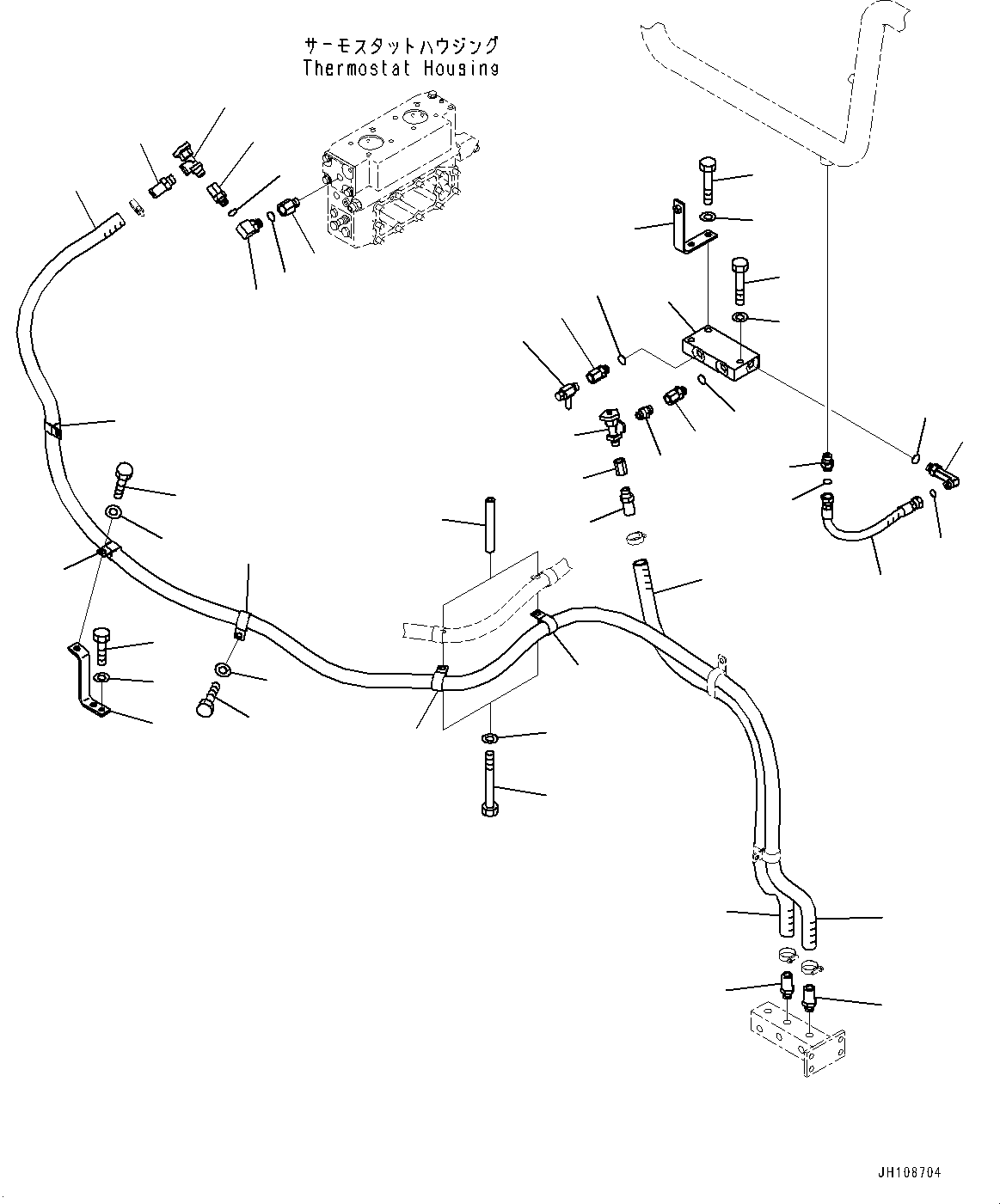 Komatsu parts book diagram for PC2000-11E0 S/N 31001-UP: COOLANT HEATER RELATED PARTS, PIPING (1/2)(#31001-)