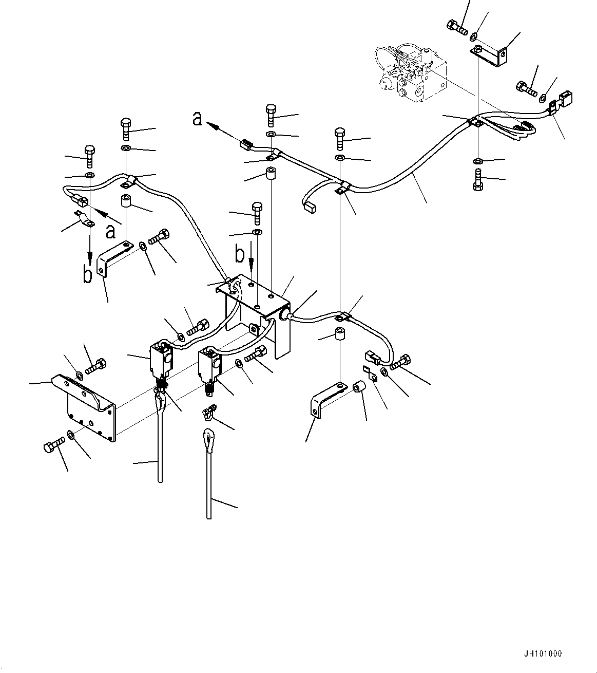 Komatsu parts book diagram for PC2000-11E0 S/N 31001-UP: SERVICE CENTER, SELECTOR VALVE(#30001-)