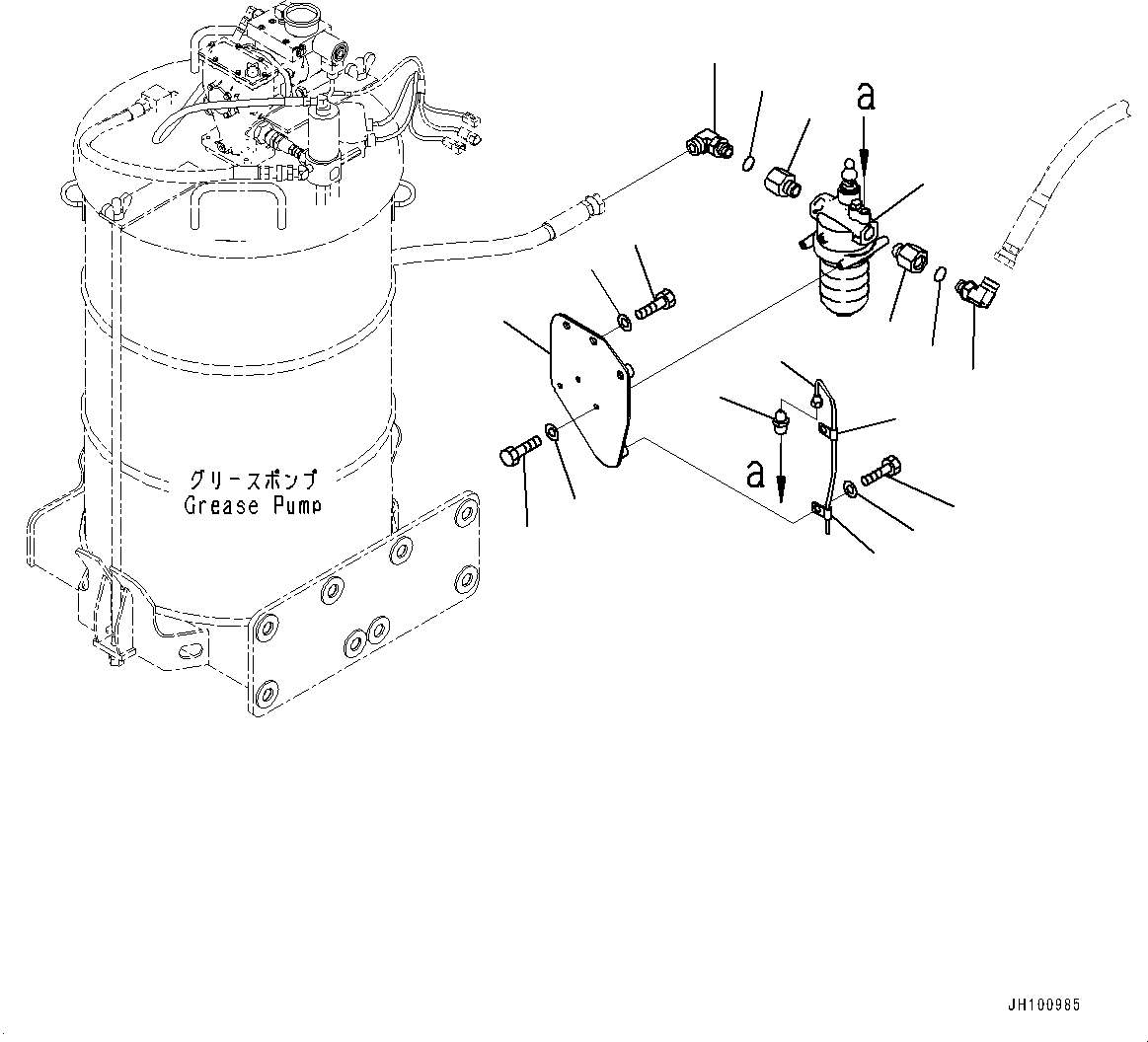Komatsu parts book diagram for PC2000-11E0 S/N 31001-UP: GREASE PUMP, FILTER(#30001-)