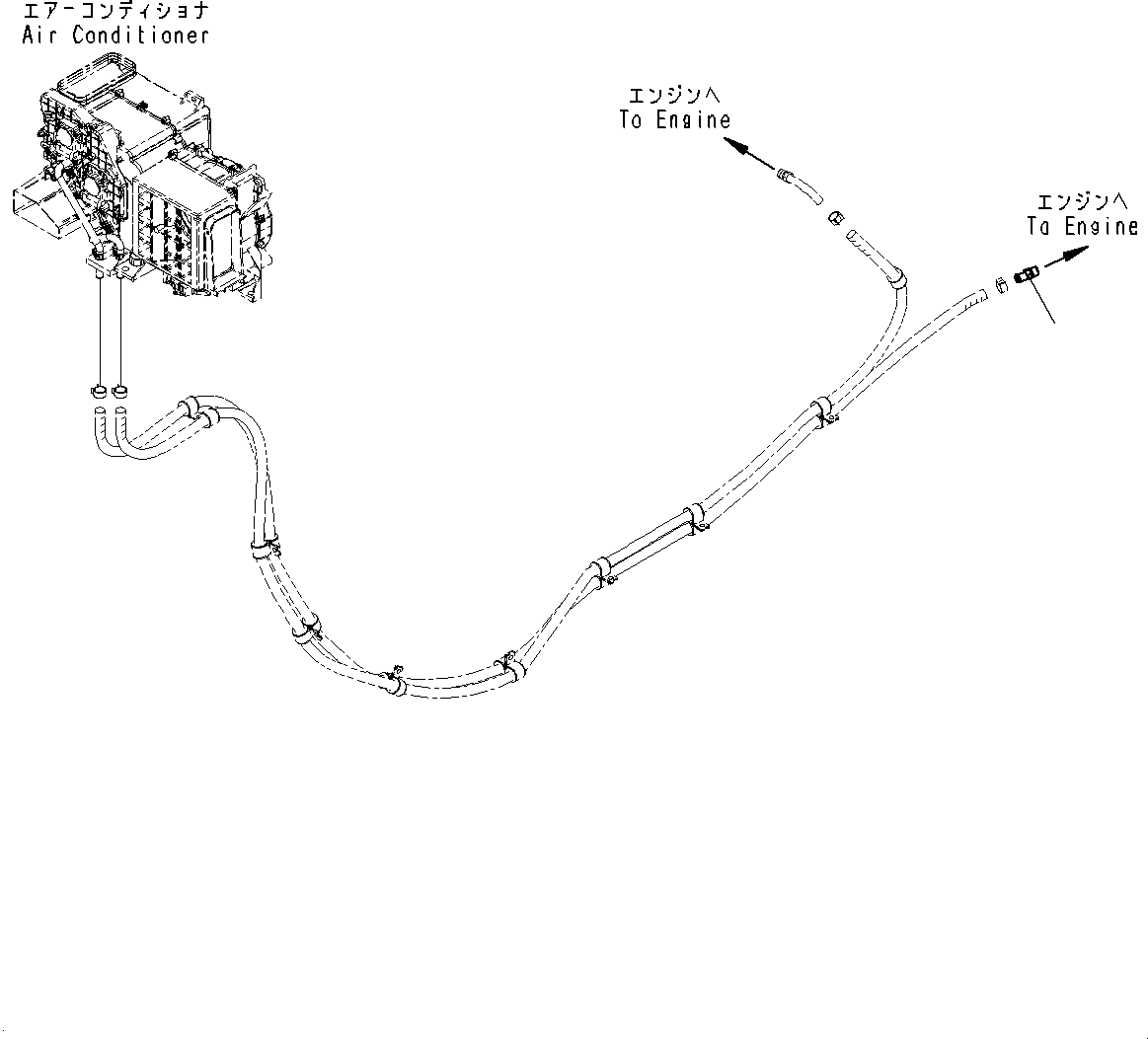 Komatsu parts book diagram for WD600-6R S/N 61001-UP: ENGINE RELATED PARTS, HEATER PIPING (2/2)(#60001-)