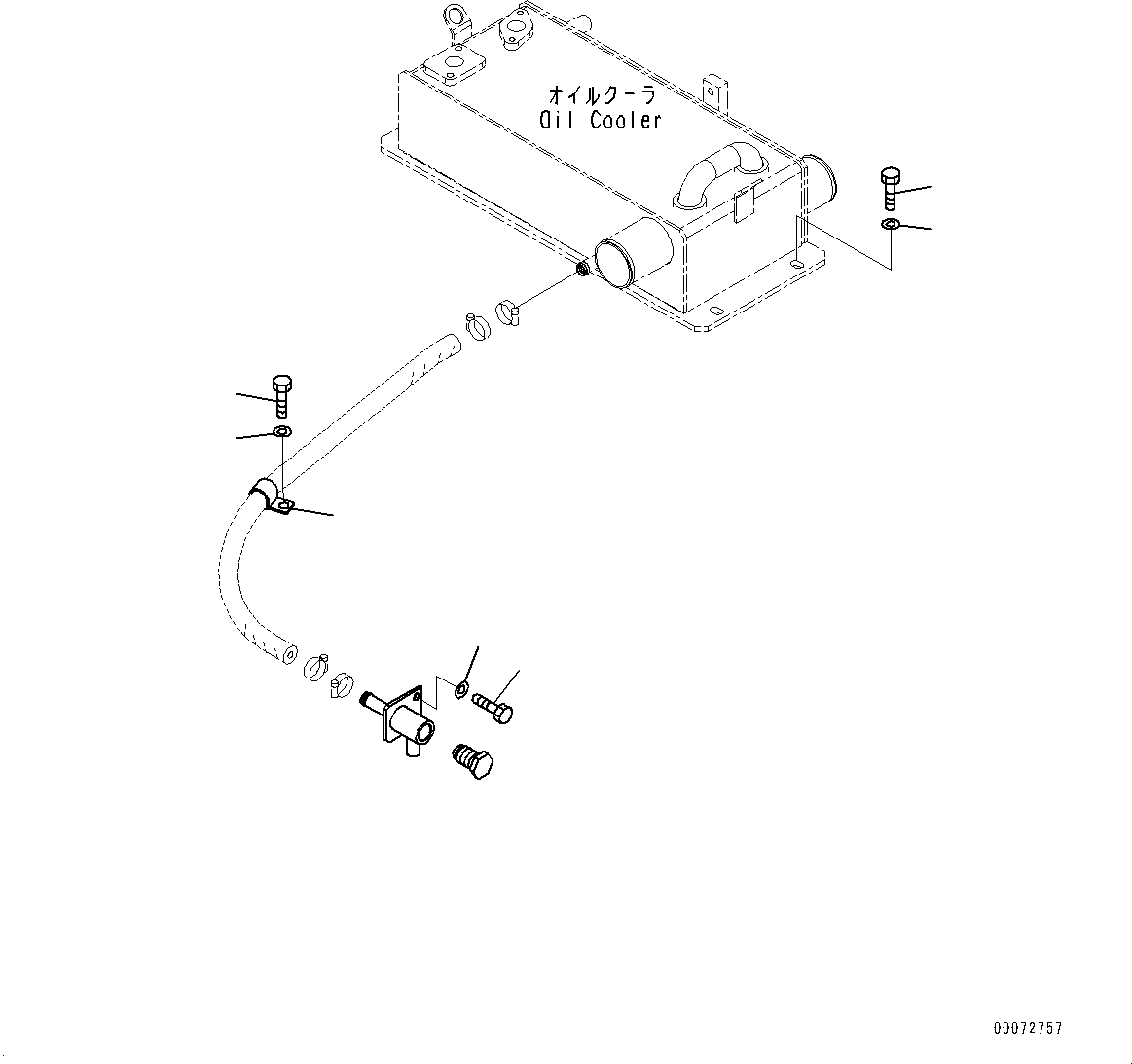 Komatsu parts book diagram for WD600-6R S/N 61001-UP: RADIATOR, MOUNTING(#60001-)