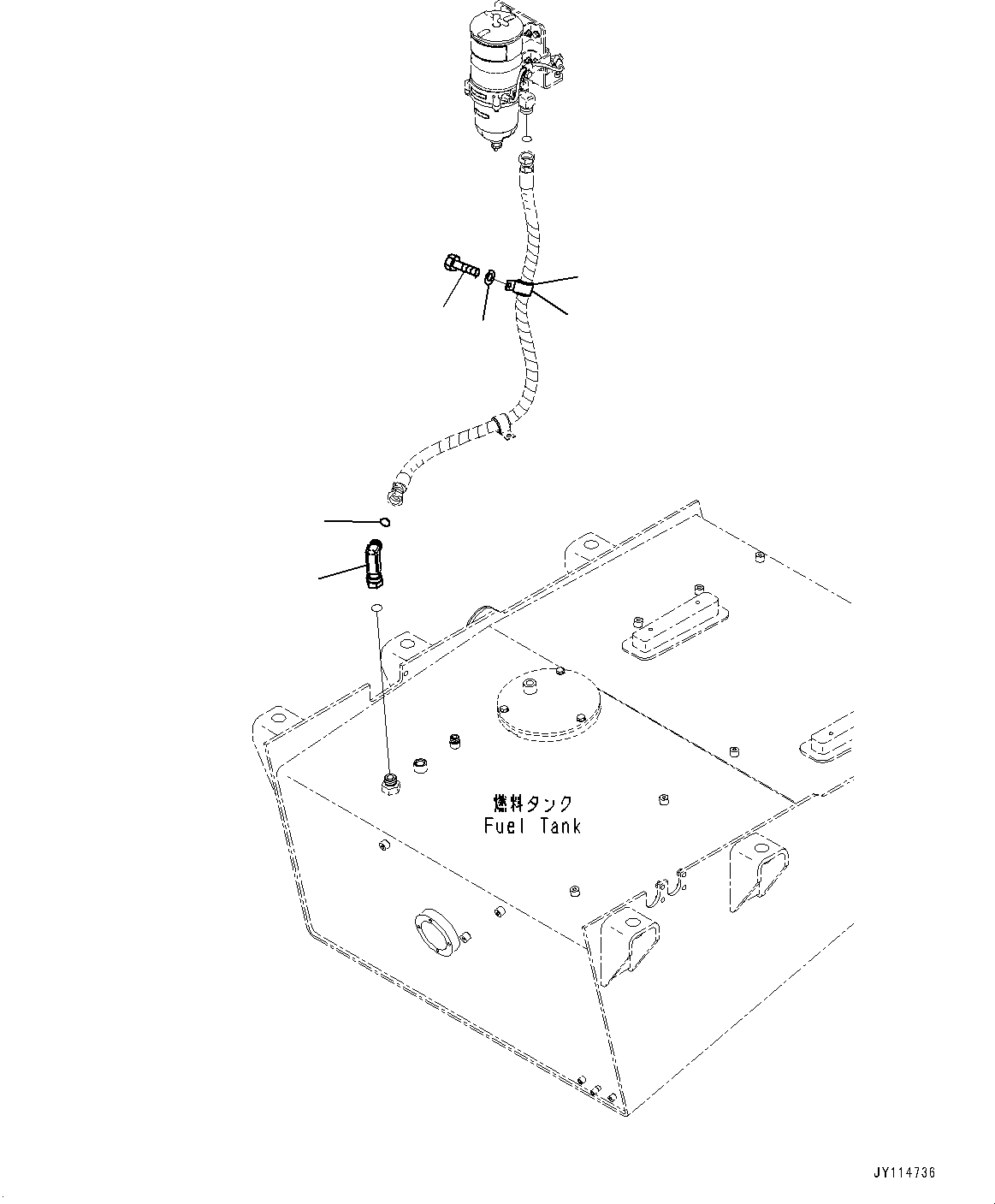 Komatsu parts book diagram for WD600-6R S/N 61001-UP: FUEL FILTER AND WATER SEPARATOR, PIPING(#61001-)