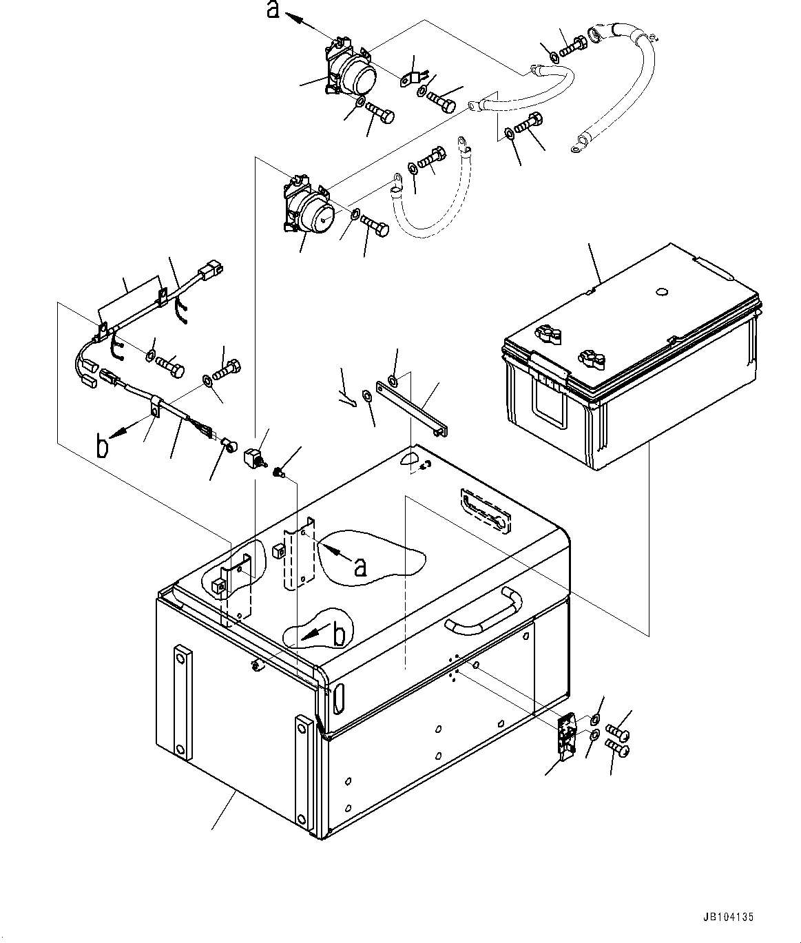 Komatsu parts book diagram for WD600-6R S/N 61001-UP: BATTERY, L.H.(#60001-)