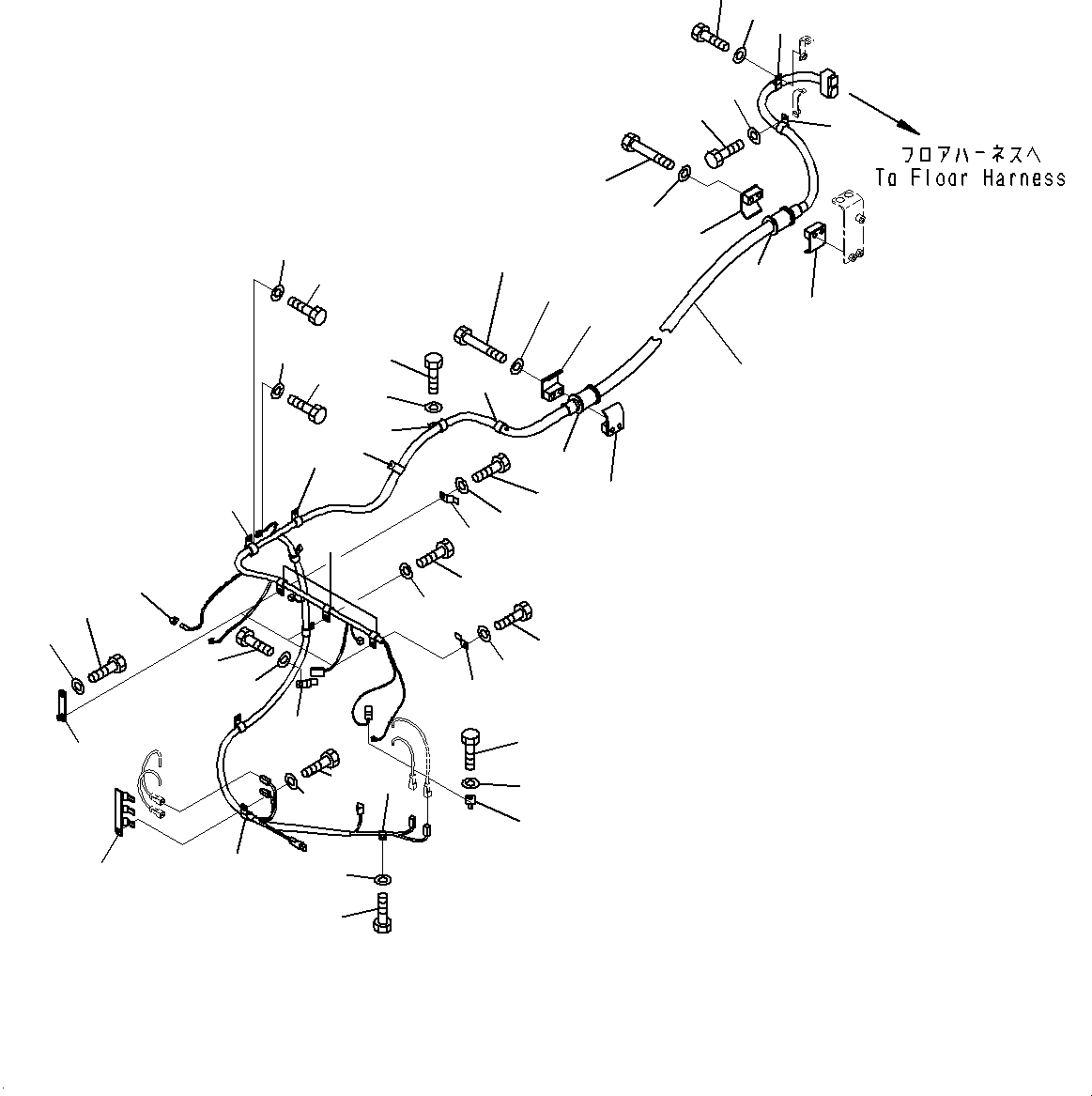 Komatsu parts book diagram for WD600-6R S/N 61001-UP: FRONT WIRING HARNESS, (#60001-60022)