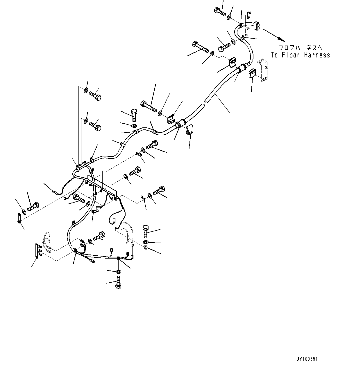 Komatsu parts book diagram for WD600-6R S/N 61001-UP: FRONT WIRING HARNESS, (#60023-)