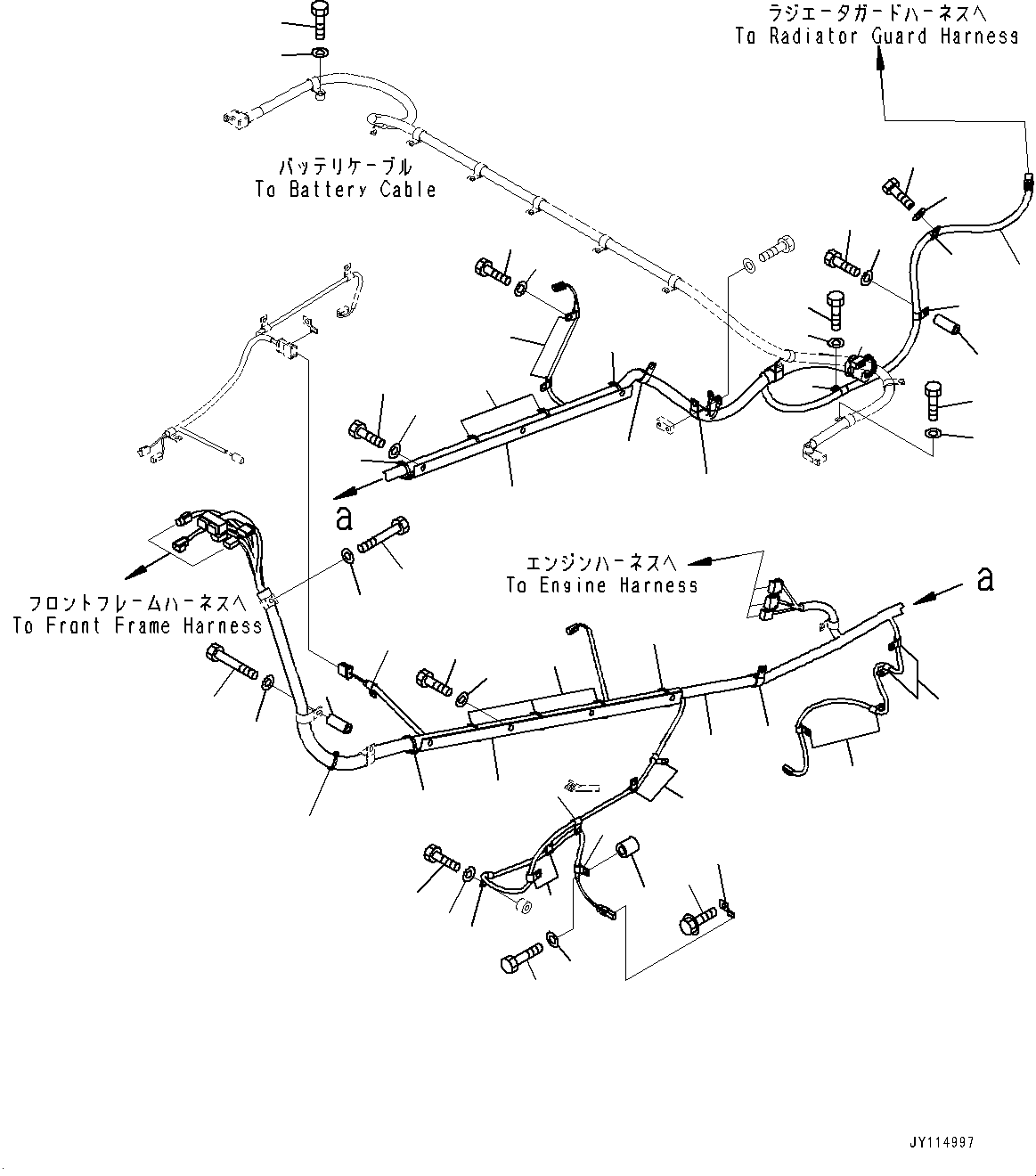 Komatsu parts book diagram for WD600-6R S/N 61001-UP: REAR ELECTRIC WIRING HARNESS, REAR WIRING HARNESS(#60001-)