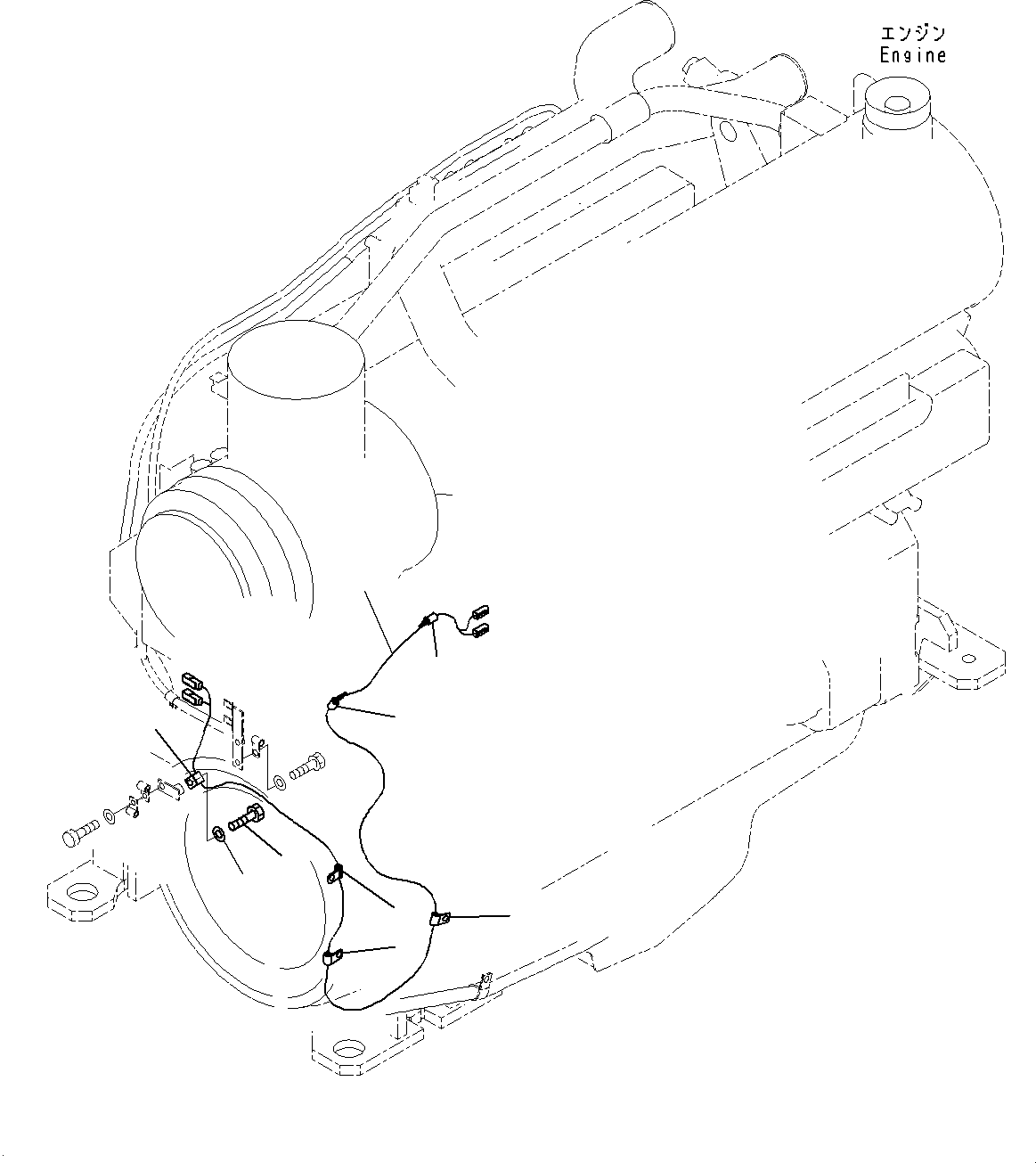 Komatsu parts book diagram for WD600-6R S/N 61001-UP: REAR ELECTRIC WIRING HARNESS, WIRING HARNESS(#60001-)
