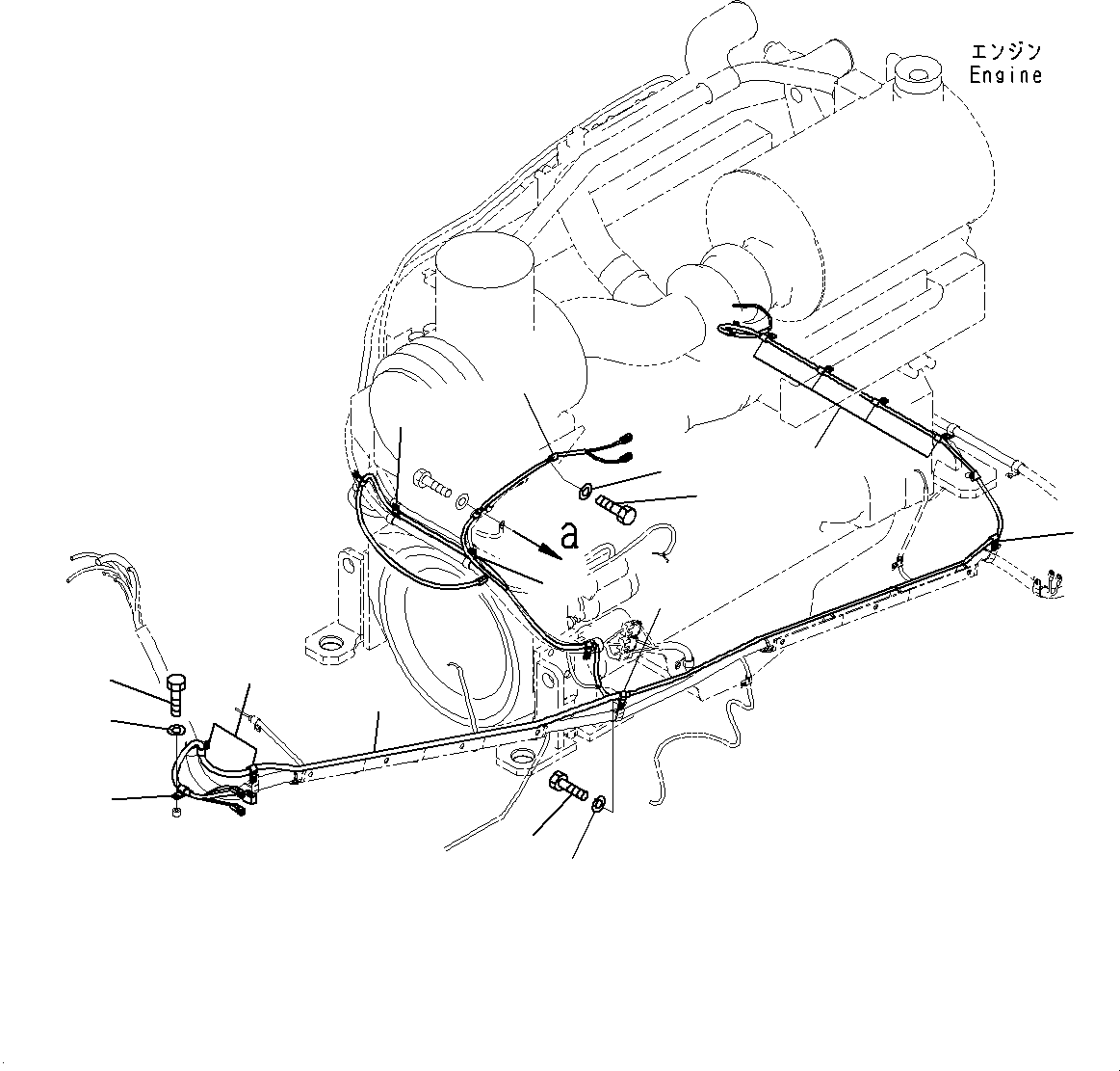 Komatsu parts book diagram for WD600-6R S/N 61001-UP: REAR ELECTRIC WIRING HARNESS, VEHICLE HEALTH MONITORING SYSTEM (VHMS) WIRING HARNESS (WITH VHMS, ORBCOMM)(#60001-)