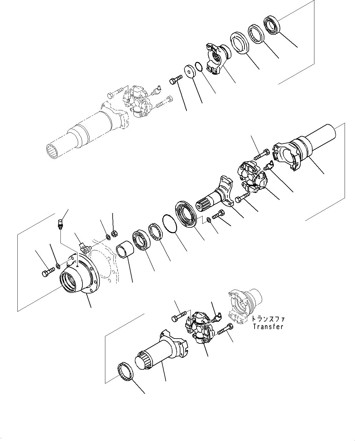 Komatsu parts book diagram for WD600-6R S/N 61001-UP: PROPELLER SHAFT, (#60001-)
