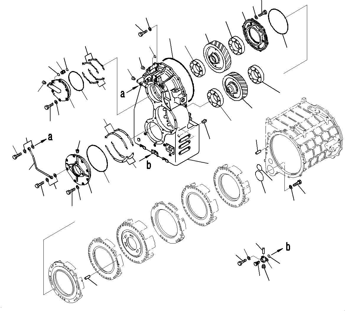 Komatsu parts book diagram for WD600-6R S/N 61001-UP: TORQUE CONVERTER AND TRANSMISSION, TRANSFER CASE(#60001-)