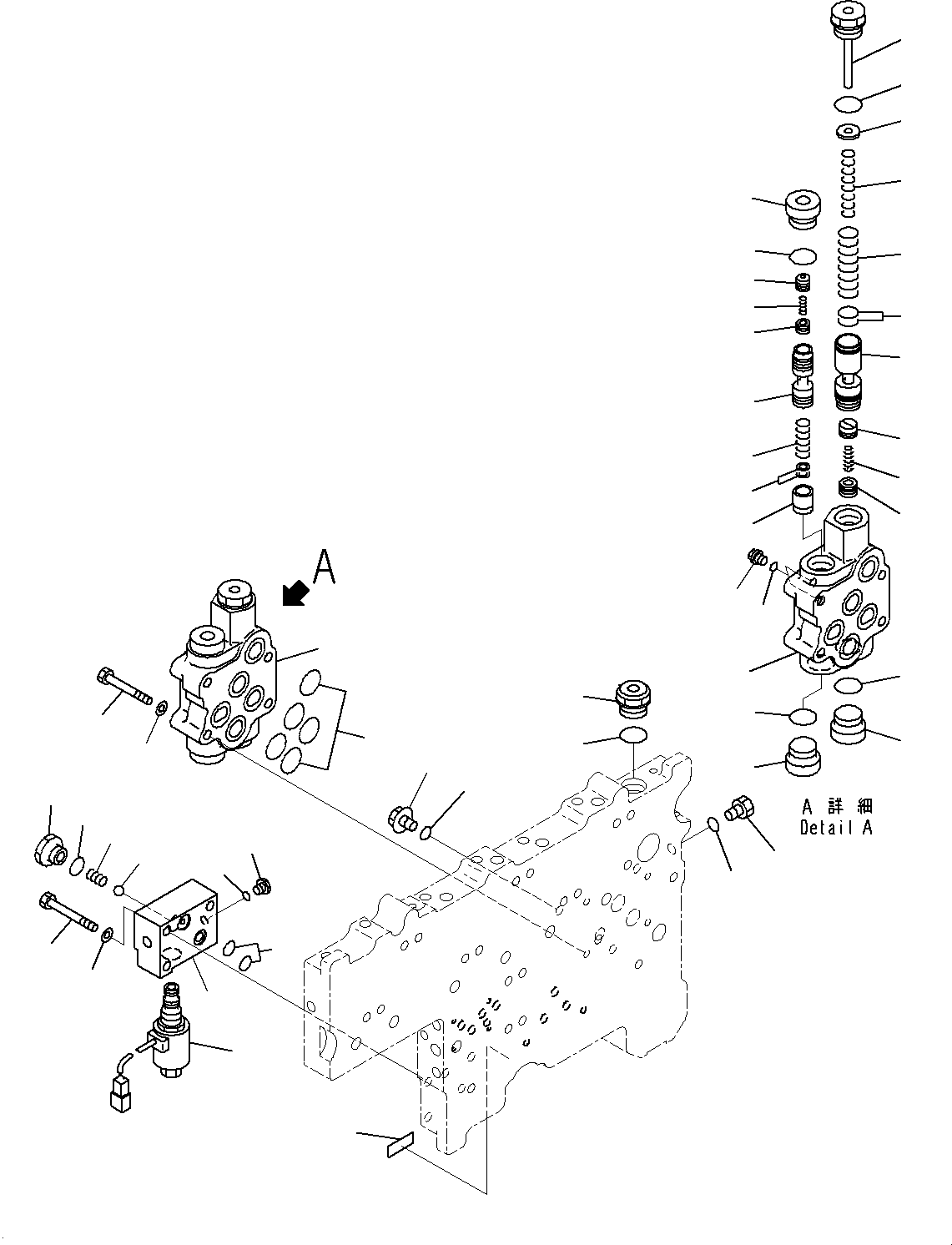 Komatsu parts book diagram for WD600-6R S/N 61001-UP: TORQUE CONVERTER AND TRANSMISSION, MODULATION VALVE (3/4)(#60001-)