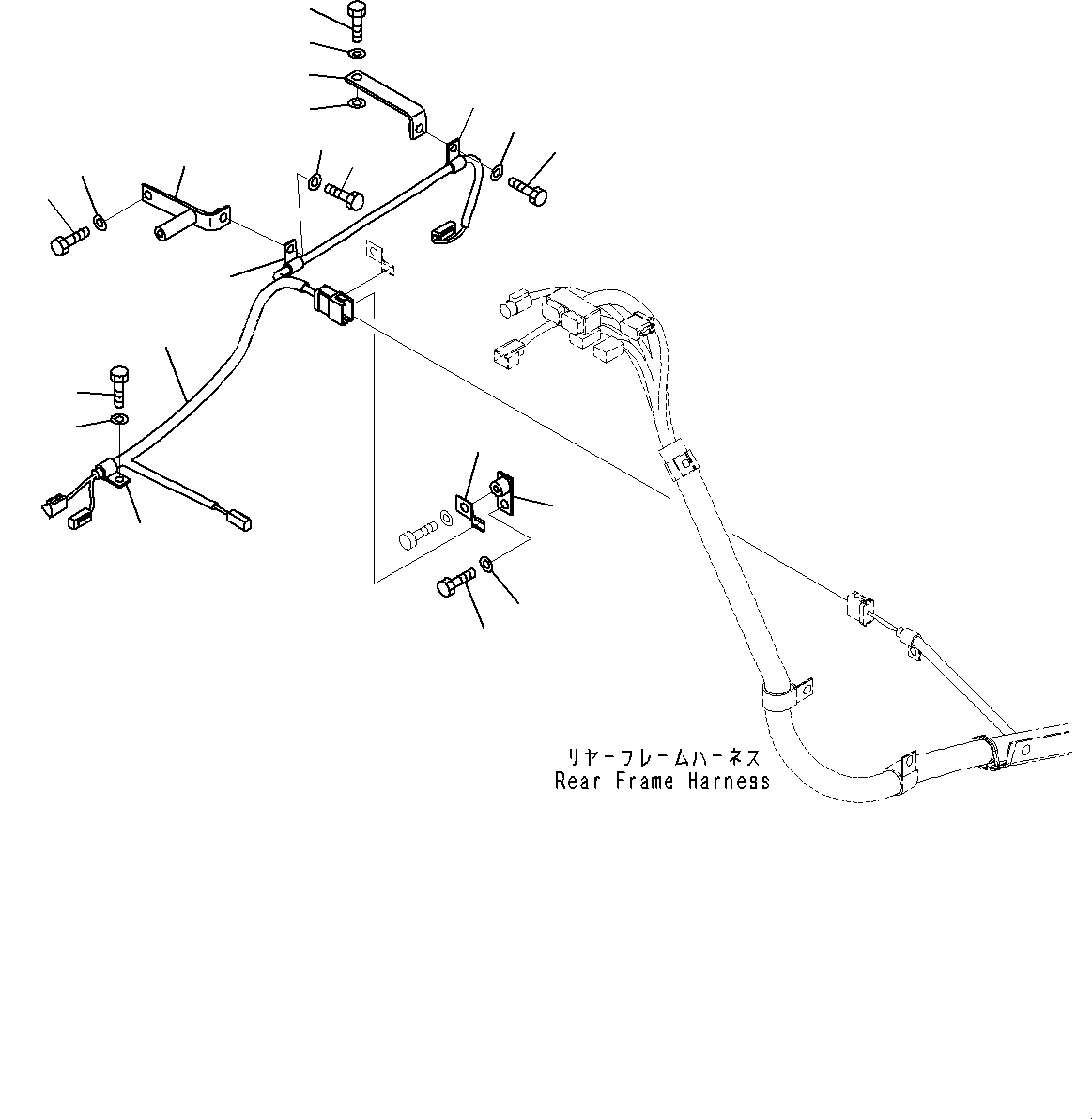 Komatsu parts book diagram for WD600-6R S/N 61001-UP: TORQUE CONVERTER AND TRANSMISSION, WIRING HARNESS(#60001-)