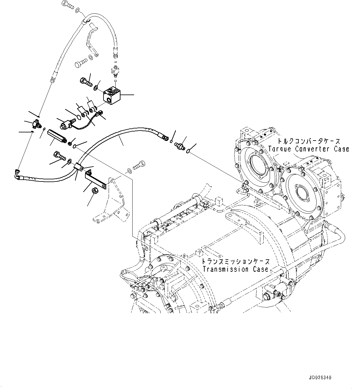 Komatsu parts book diagram for WD600-6R S/N 61001-UP: TORQUE CONVERTER AND TRANSMISSION, SOLENOID VALVE PIPING (1/2)(#60001-)