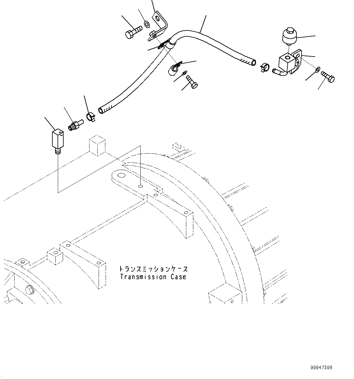 Komatsu parts book diagram for WD600-6R S/N 61001-UP: TORQUE CONVERTER AND TRANSMISSION, BREATHER(#60001-)