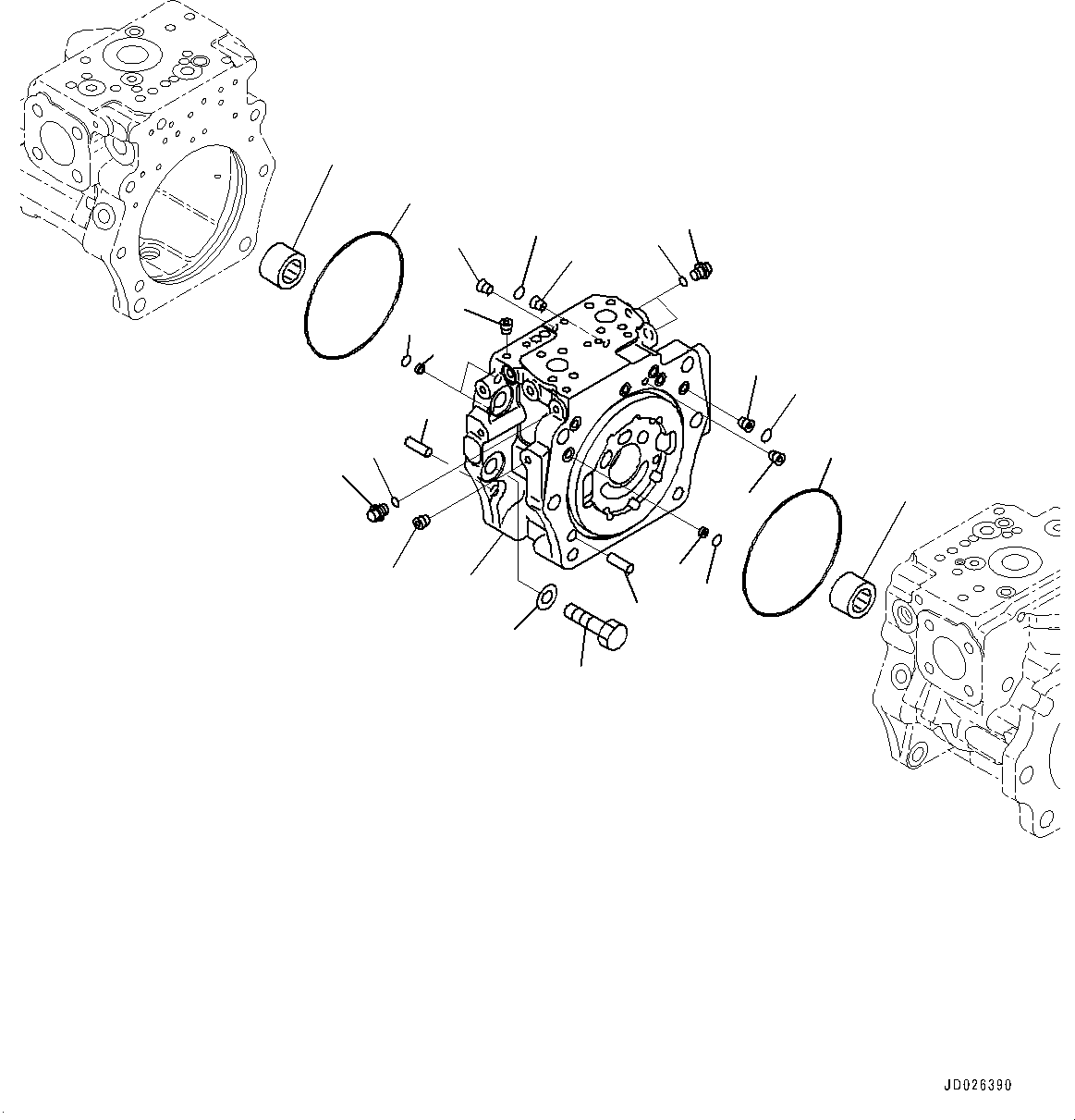 Komatsu parts book diagram for WD600-6R S/N 61001-UP: TORQUE CONVERTER AND TRANSMISSION, PISTON PUMP (2/20) (LOADER PUMP)(#60001-)