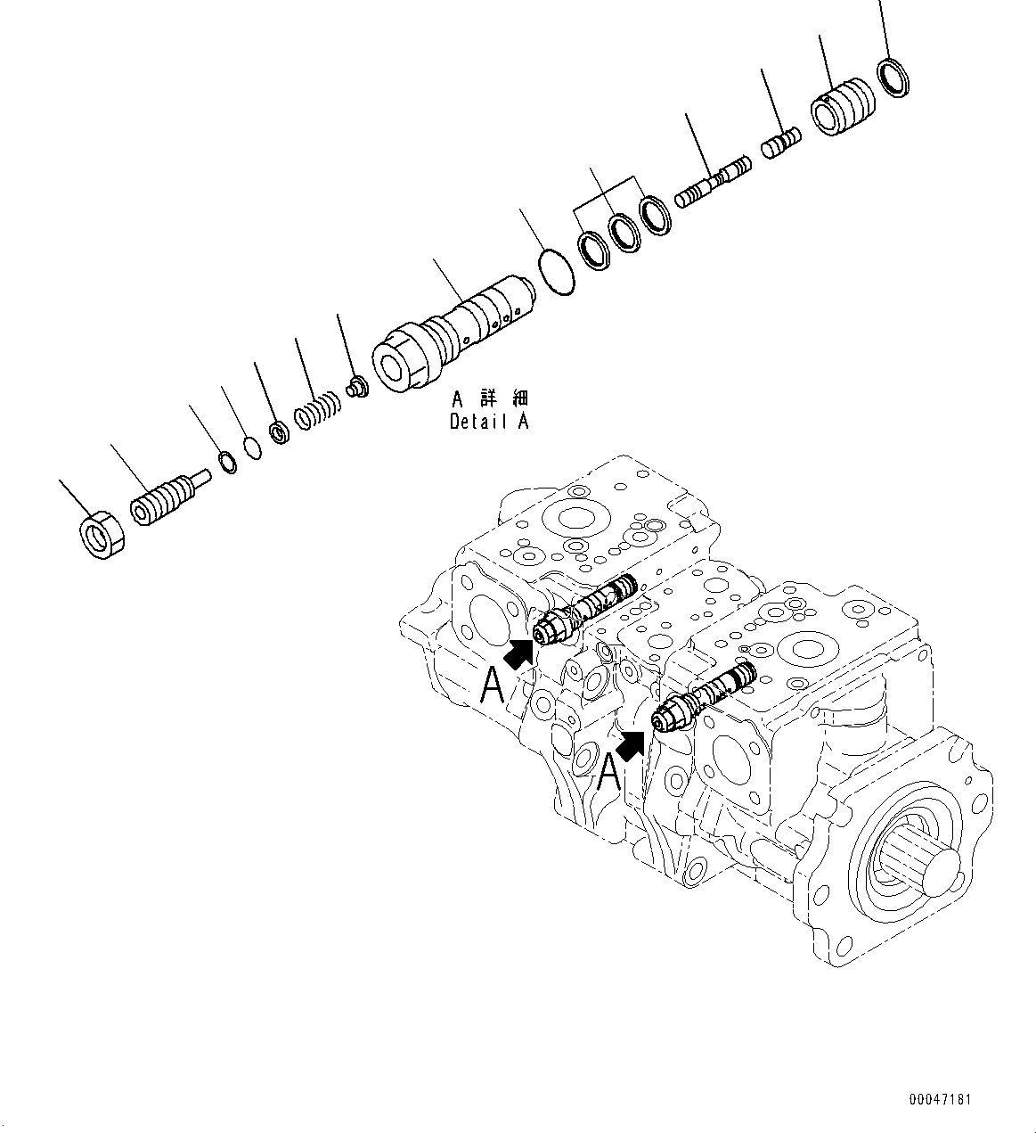 Komatsu parts book diagram for WD600-6R S/N 61001-UP: TORQUE CONVERTER AND TRANSMISSION, PISTON PUMP (9/20) (LOADER PUMP)(#60001-)