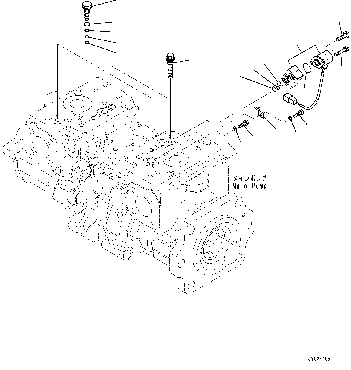 Komatsu parts book diagram for WD600-6R S/N 61001-UP: TORQUE CONVERTER AND TRANSMISSION, PISTON PUMP (10/20) (LOADER PUMP)(#60001-)