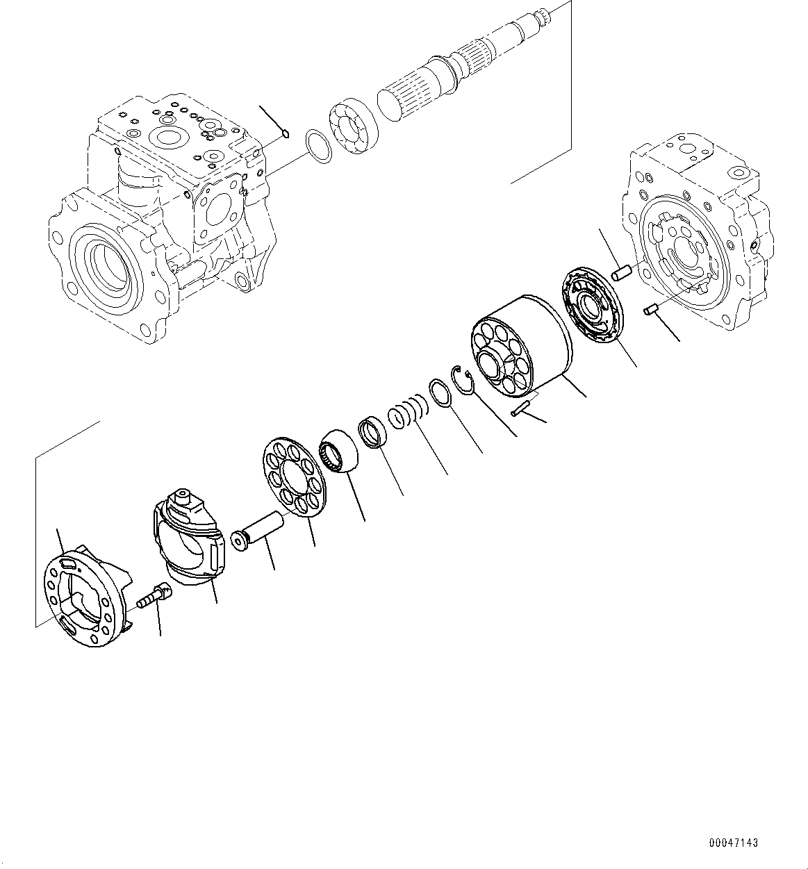 Komatsu parts book diagram for WD600-6R S/N 61001-UP: TORQUE CONVERTER AND TRANSMISSION, PISTON PUMP (13/22) (STEERING PUMP)(#60044-)