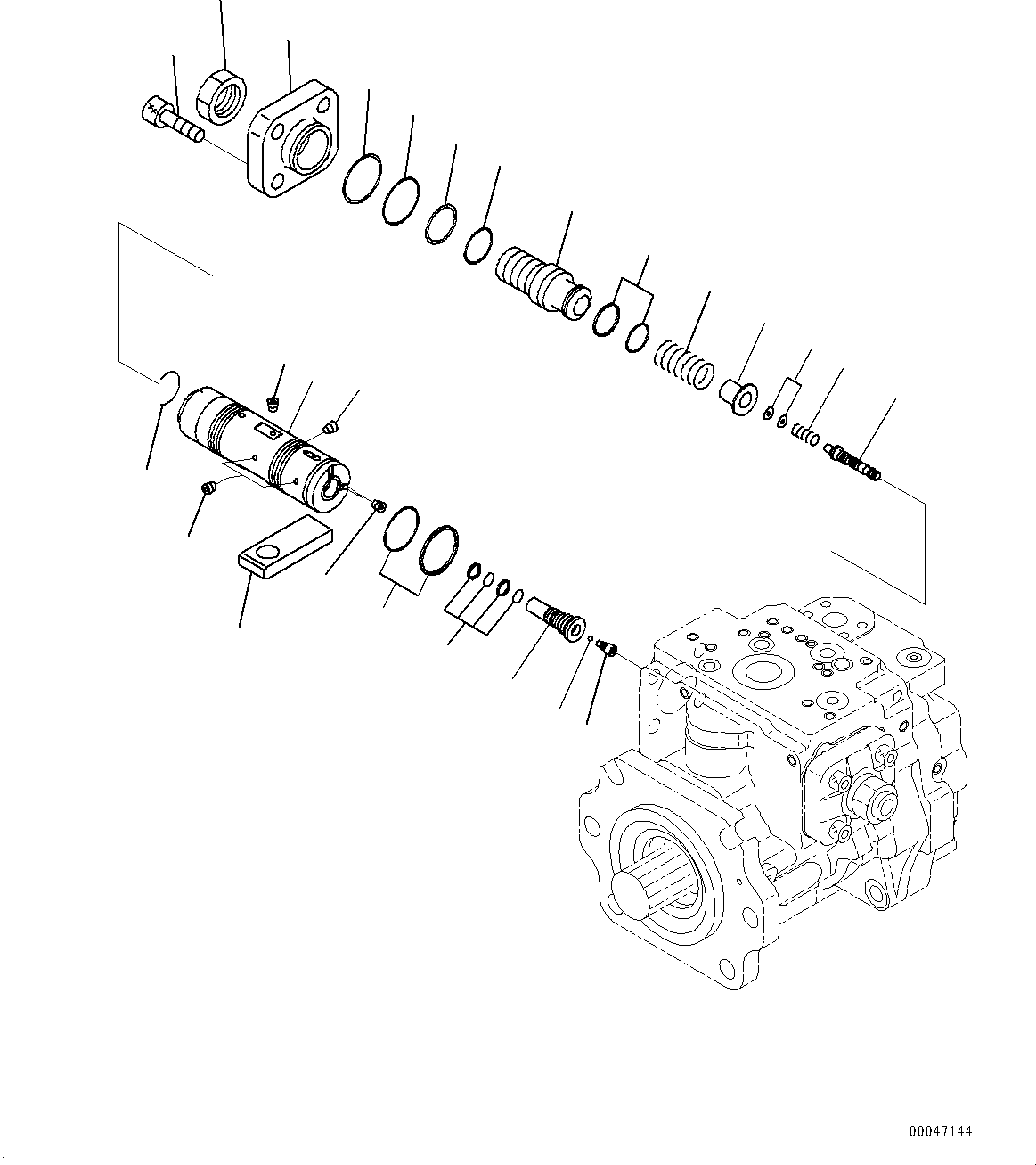 Komatsu parts book diagram for WD600-6R S/N 61001-UP: TORQUE CONVERTER AND TRANSMISSION, PISTON PUMP (12/20) (STEERING PUMP)(#60001-)