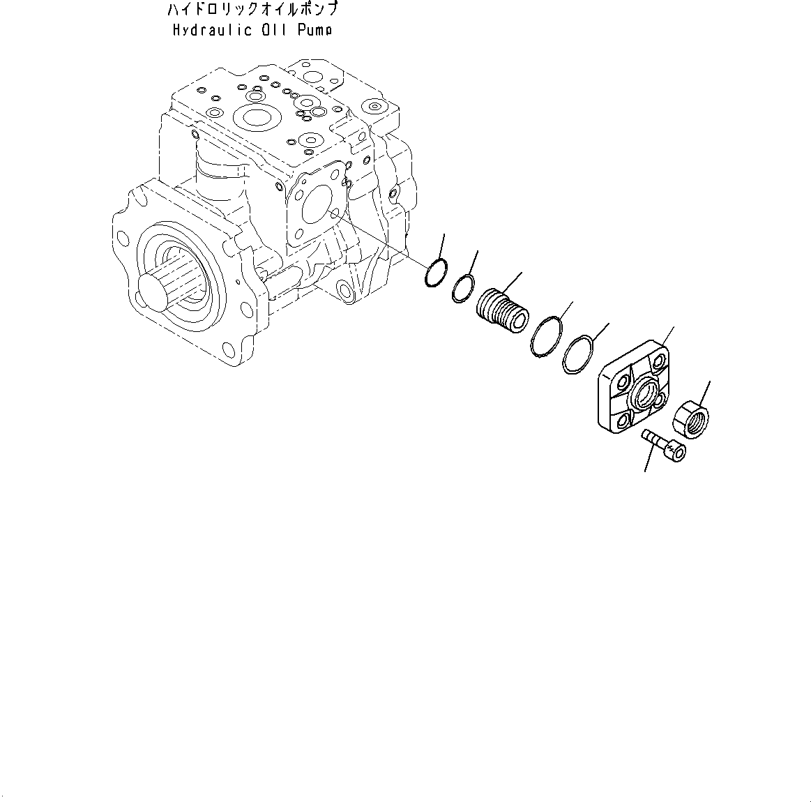 Komatsu parts book diagram for WD600-6R S/N 61001-UP: TORQUE CONVERTER AND TRANSMISSION, PISTON PUMP (13/20) (STEERING PUMP)(#60001-)