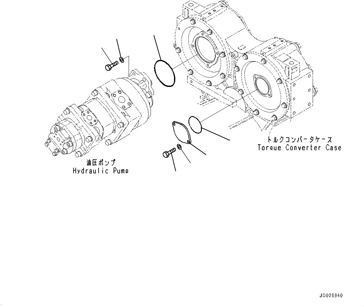 Komatsu parts book diagram for WD600-6R S/N 61001-UP: TORQUE CONVERTER AND TRANSMISSION, MOUNTING (4/5)(#60001-)