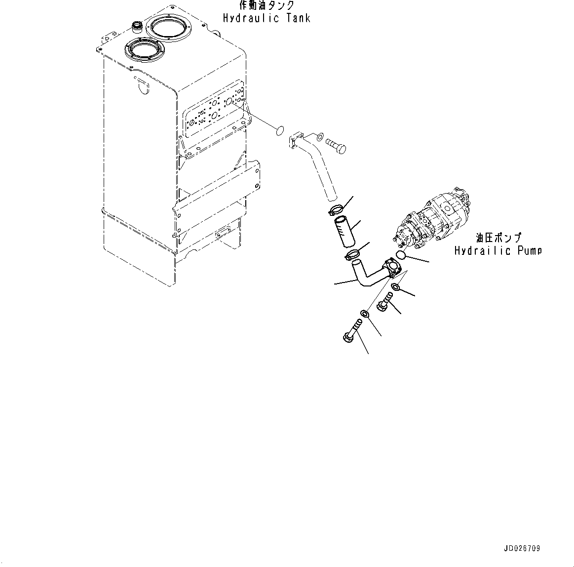 Komatsu parts book diagram for WD600-6R S/N 61001-UP: TORQUE CONVERTER AND TRANSMISSION, SUCTION PIPING (2/4)(#60001-)