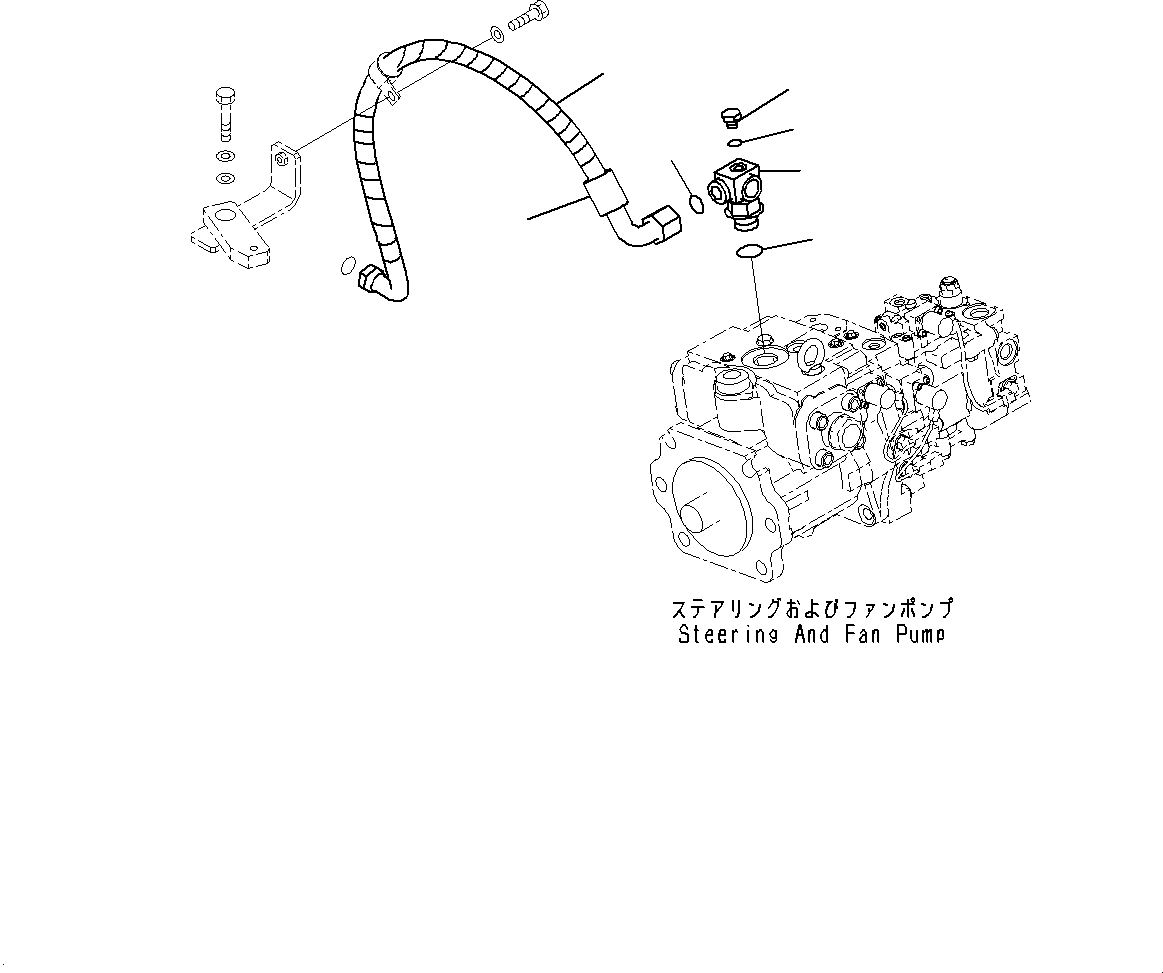 Komatsu parts book diagram for WD600-6R S/N 61001-UP: TORQUE CONVERTER AND TRANSMISSION, STEERING PUMP DRAIN PIPING (1/3)(#60001-)