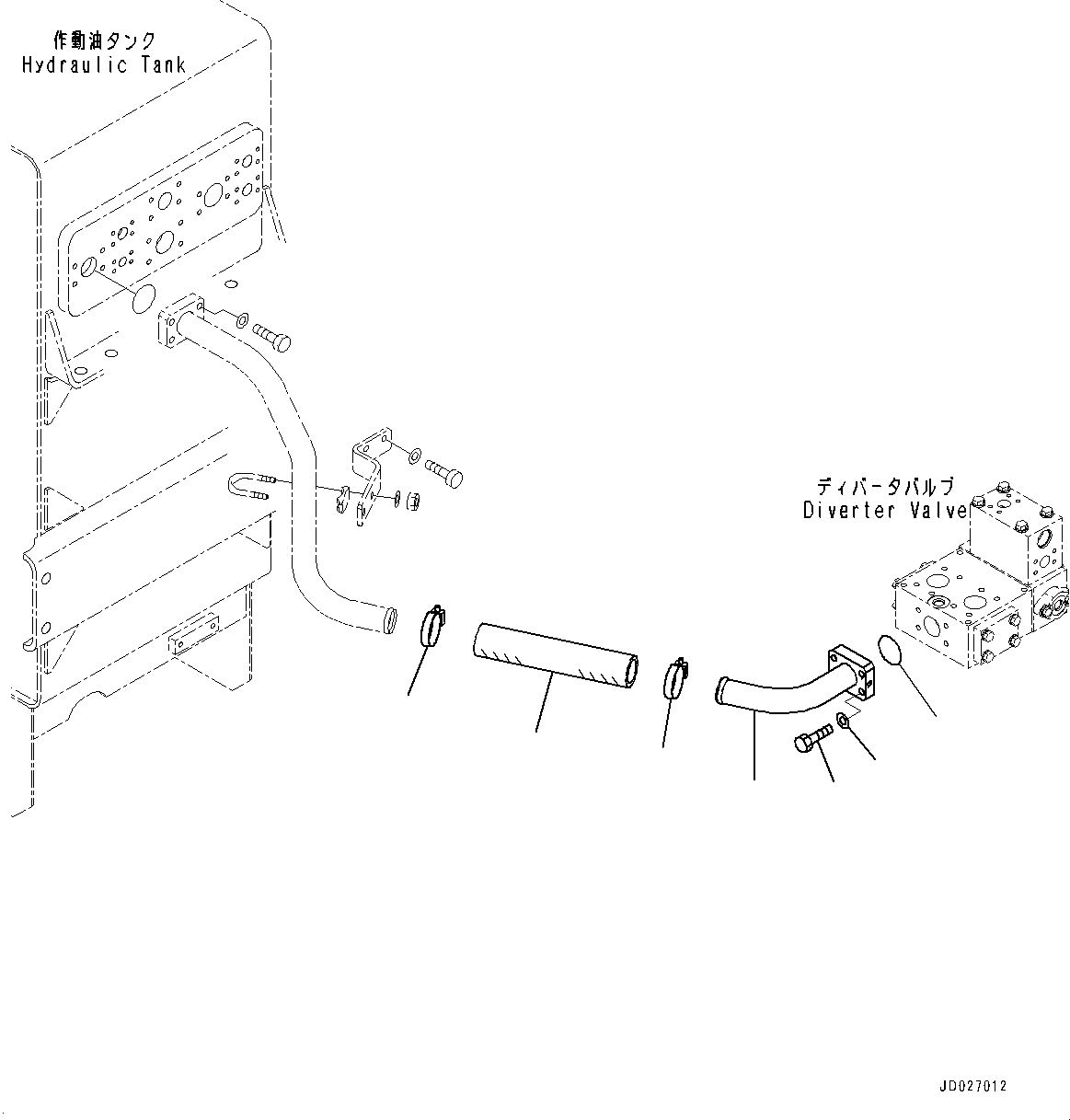 Komatsu parts book diagram for WD600-6R S/N 61001-UP: TORQUE CONVERTER AND TRANSMISSION, SUCTION PIPING (3/3)(#60001-)