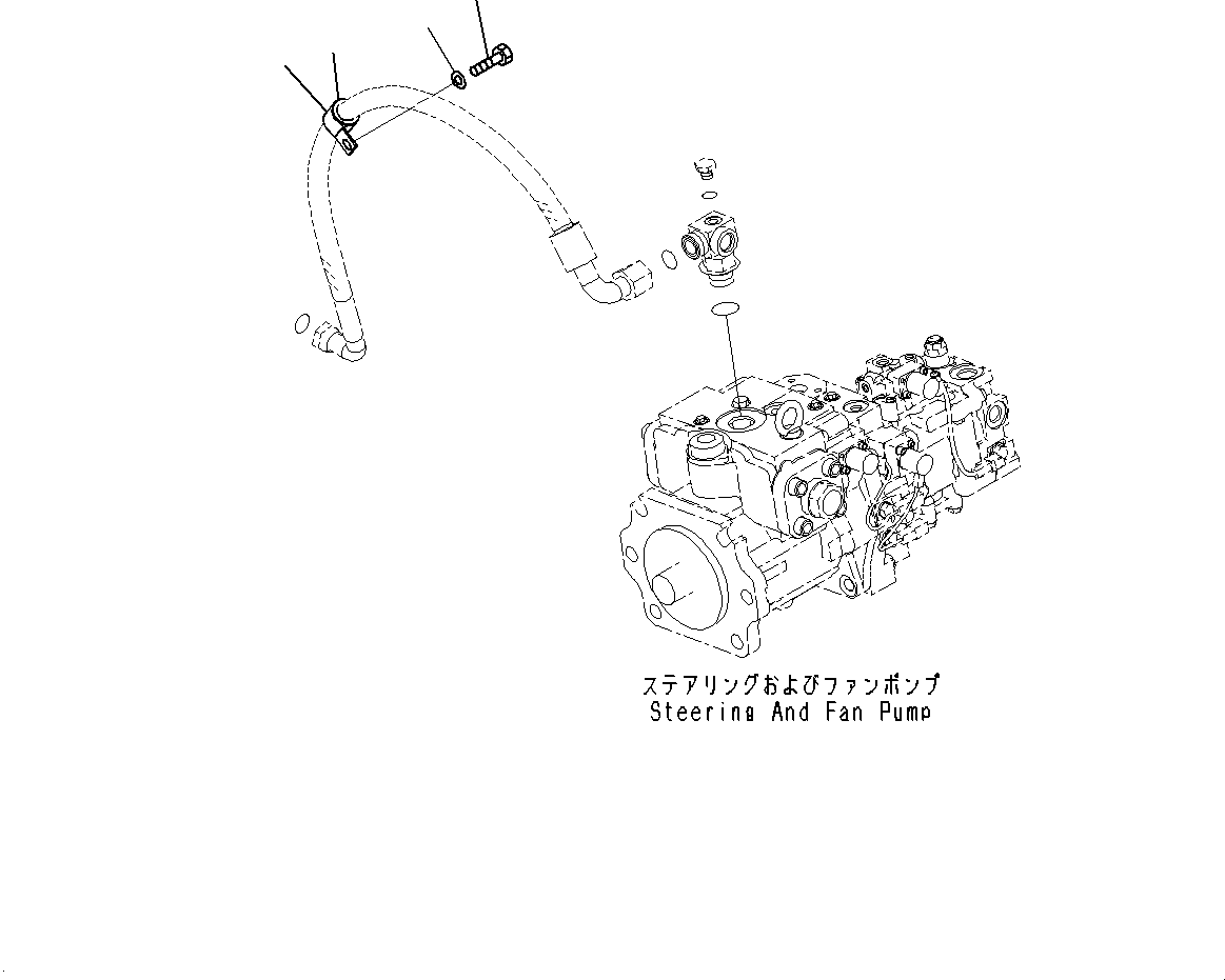 Komatsu parts book diagram for WD600-6R S/N 61001-UP: TORQUE CONVERTER AND TRANSMISSION, STEERING PUMP DRAIN PIPING (2/3)(#60001-)