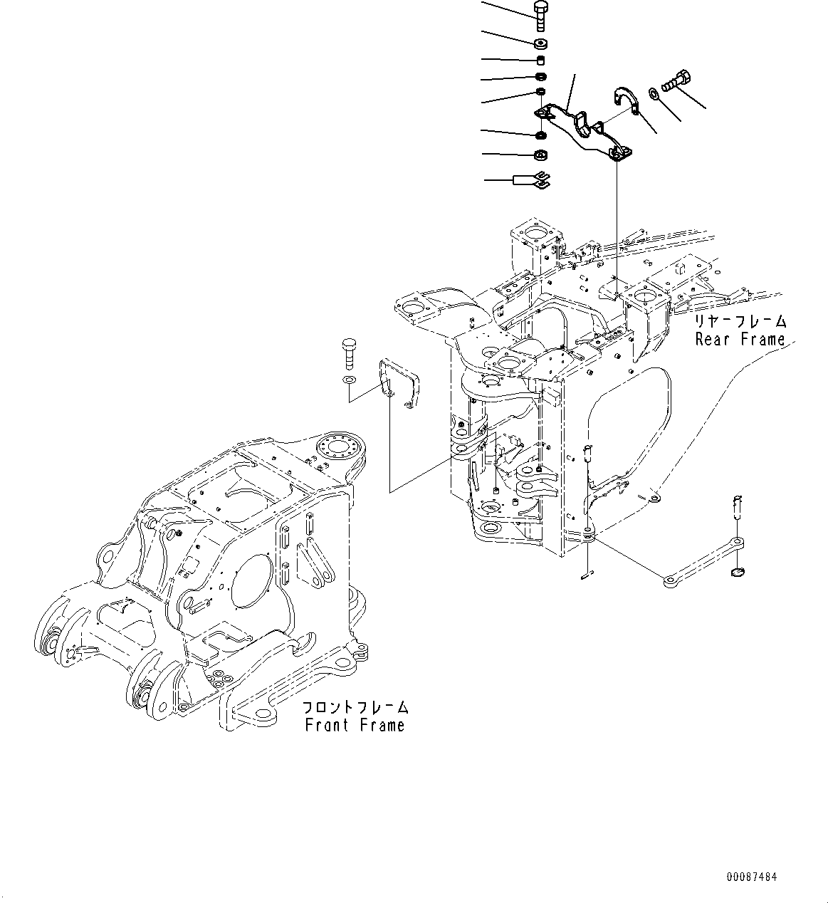 Komatsu parts book diagram for WD600-6R S/N 61001-UP: TORQUE CONVERTER AND TRANSMISSION, SHAFT GUARD(#60001-)