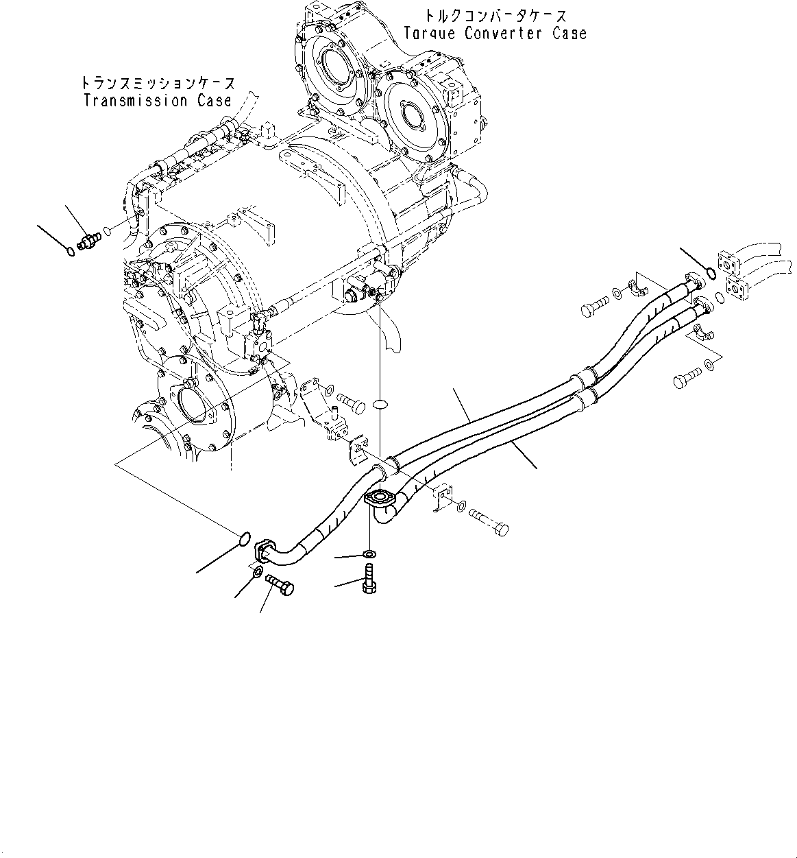 Komatsu parts book diagram for WD600-6R S/N 61001-UP: TORQUE CONVERTER AND TRANSMISSION, COOLING PIPING (3/3)(#60001-)